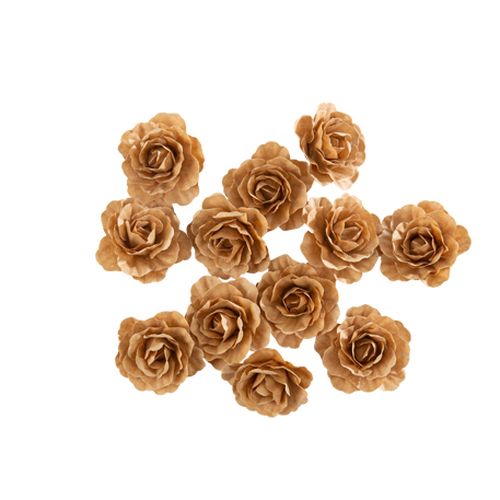 12 Roses avec Adhésif Papier et KraftØ3,5cm