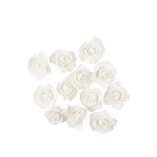 12 Roses avec Adhésif Papier Blanc Ø3,5cm