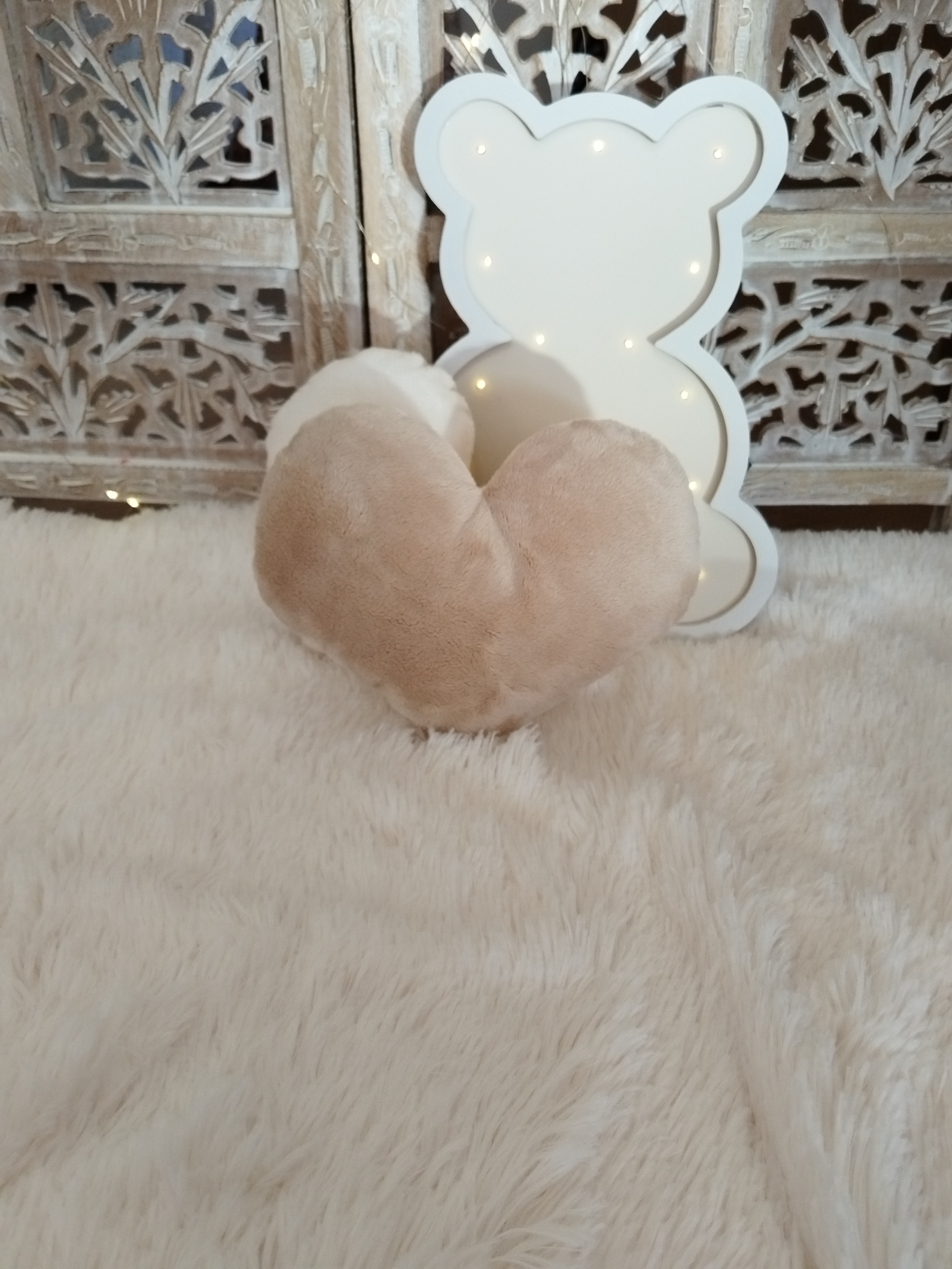 Coussin Coeur Caramel Vanille