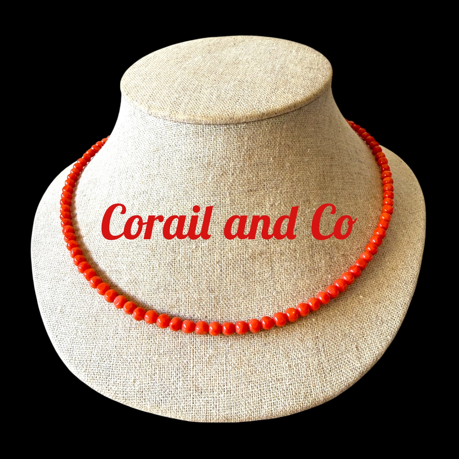 Collier en perles de Corail 4,5 mm effet facettes 
