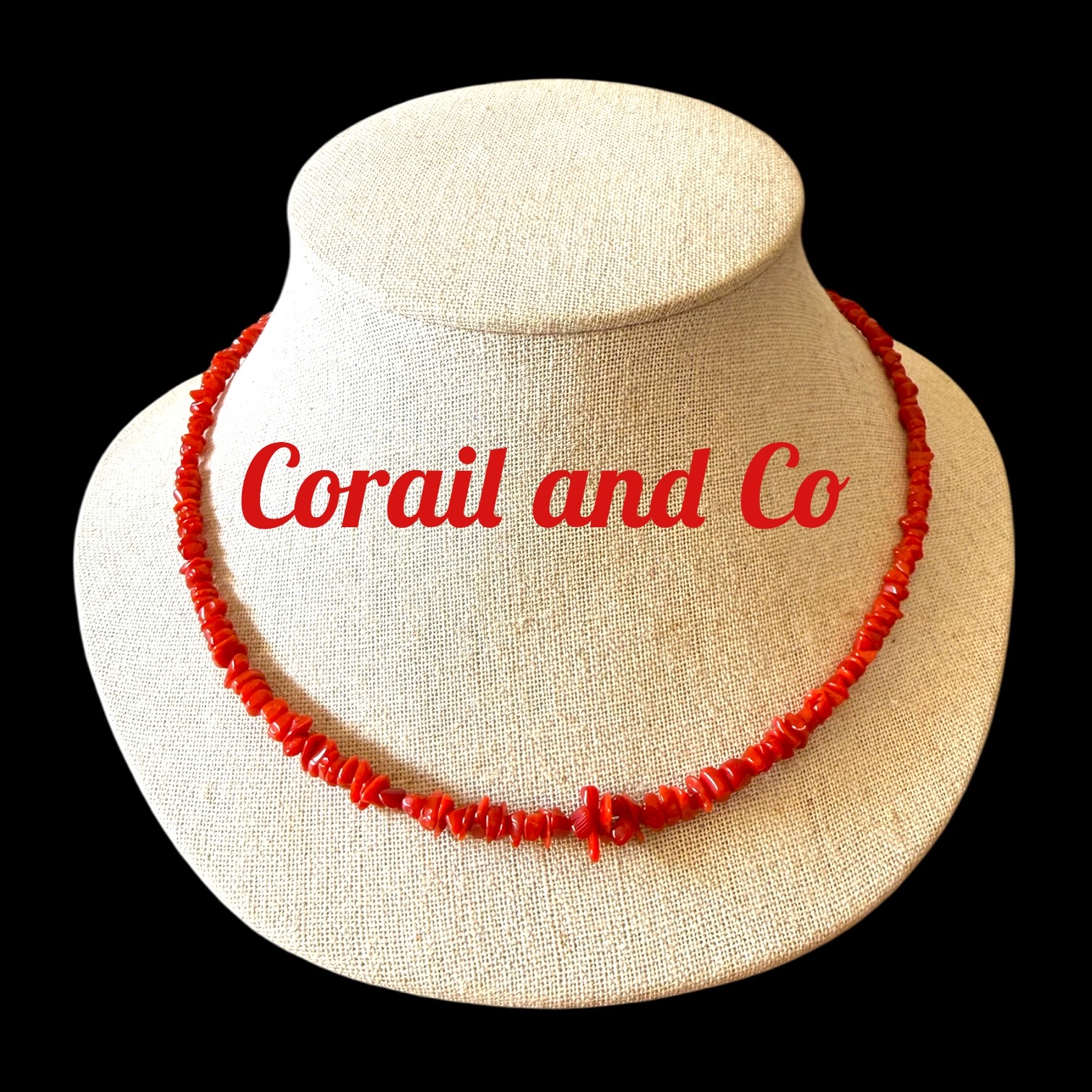 Collier  en Corail rouge éclats