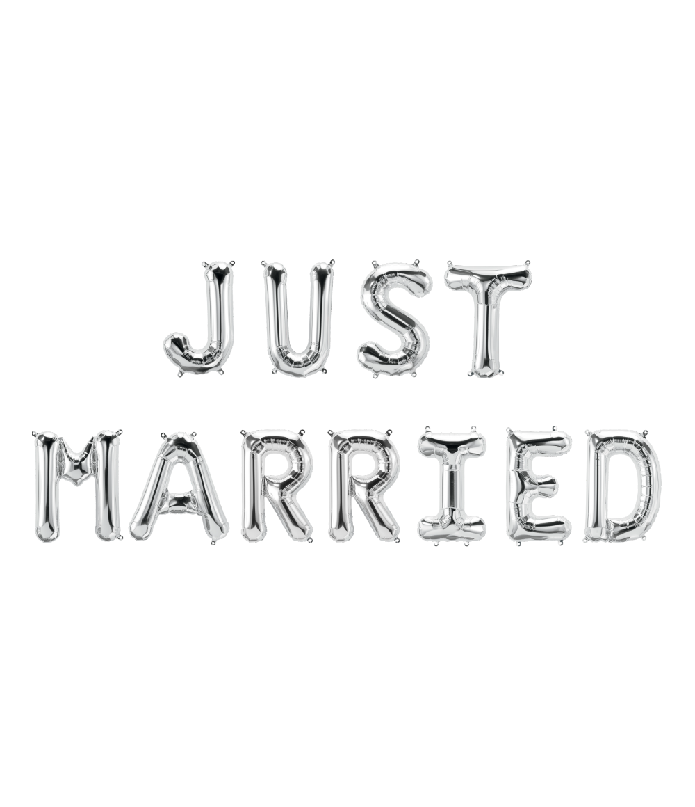 ballons kit Just Married lettres de 40 cm de haut
