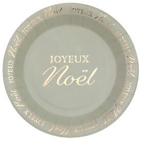 10 assiettes Noël sauge