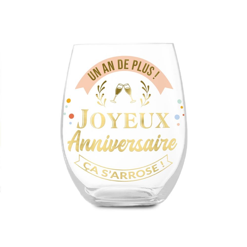 1 verre rond cadeau anniversaire