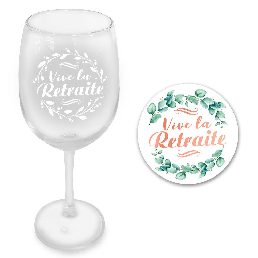 1 verre à vin retraite + 1 sous verre
