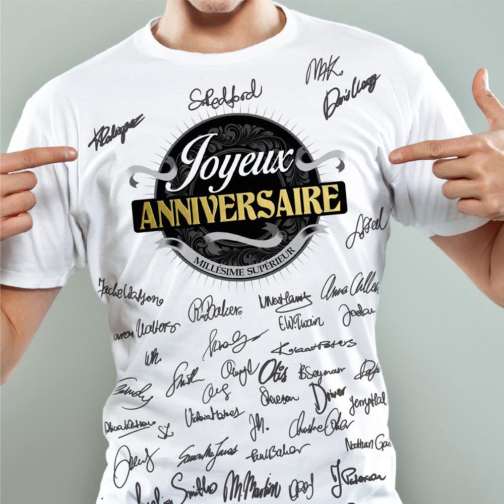 1 tee-shirt à dédicacer + feutre