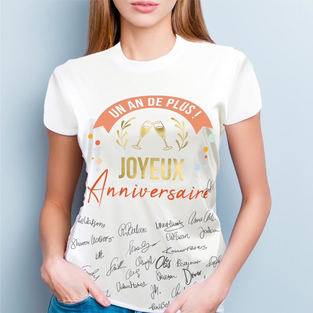 1 tee-shirt à dédicacer femme + feutre