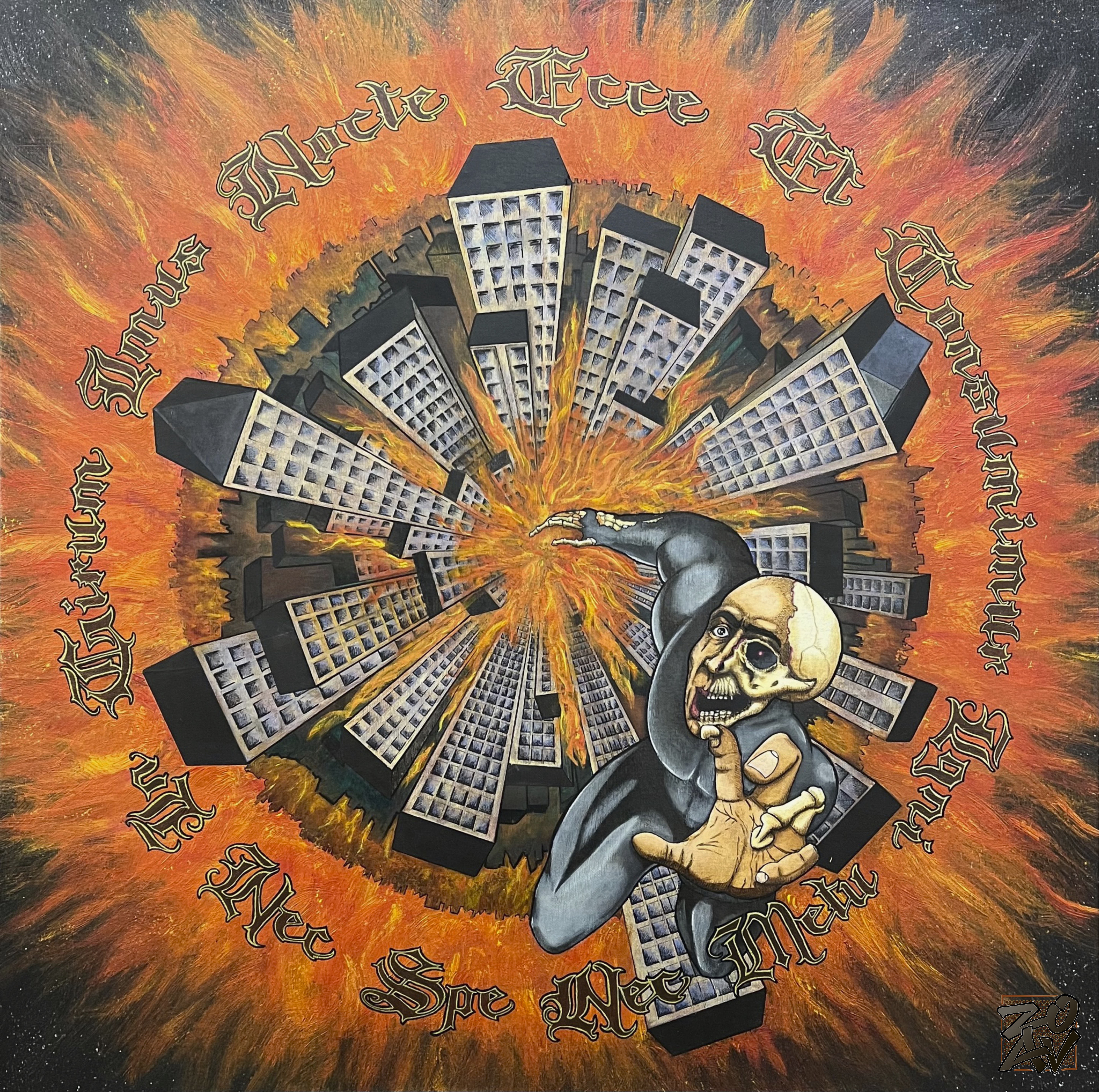 "In Girum Immus Ecce Nocte Et Consumimur Igni" - Impression HD sur Dibond - 50 cm x 50 cm