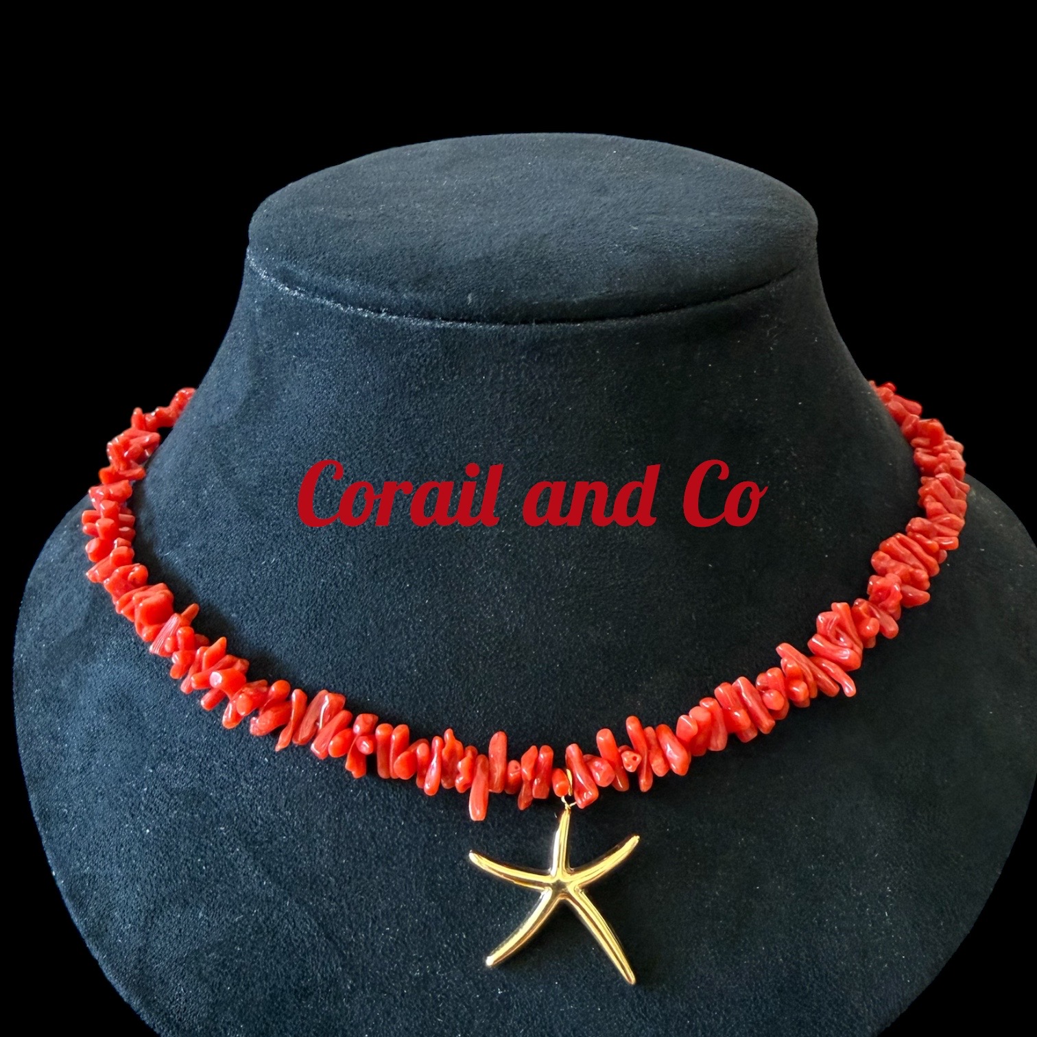 aa) Collier en corail traditionnel / étoile de mer