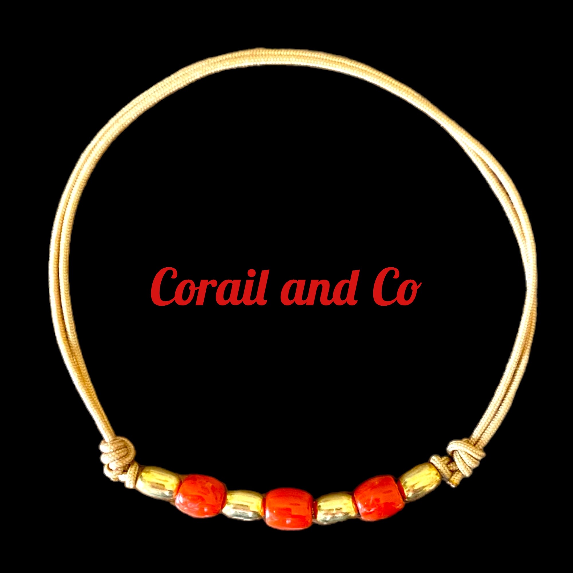 Bracelet  femme corail et plaqué or