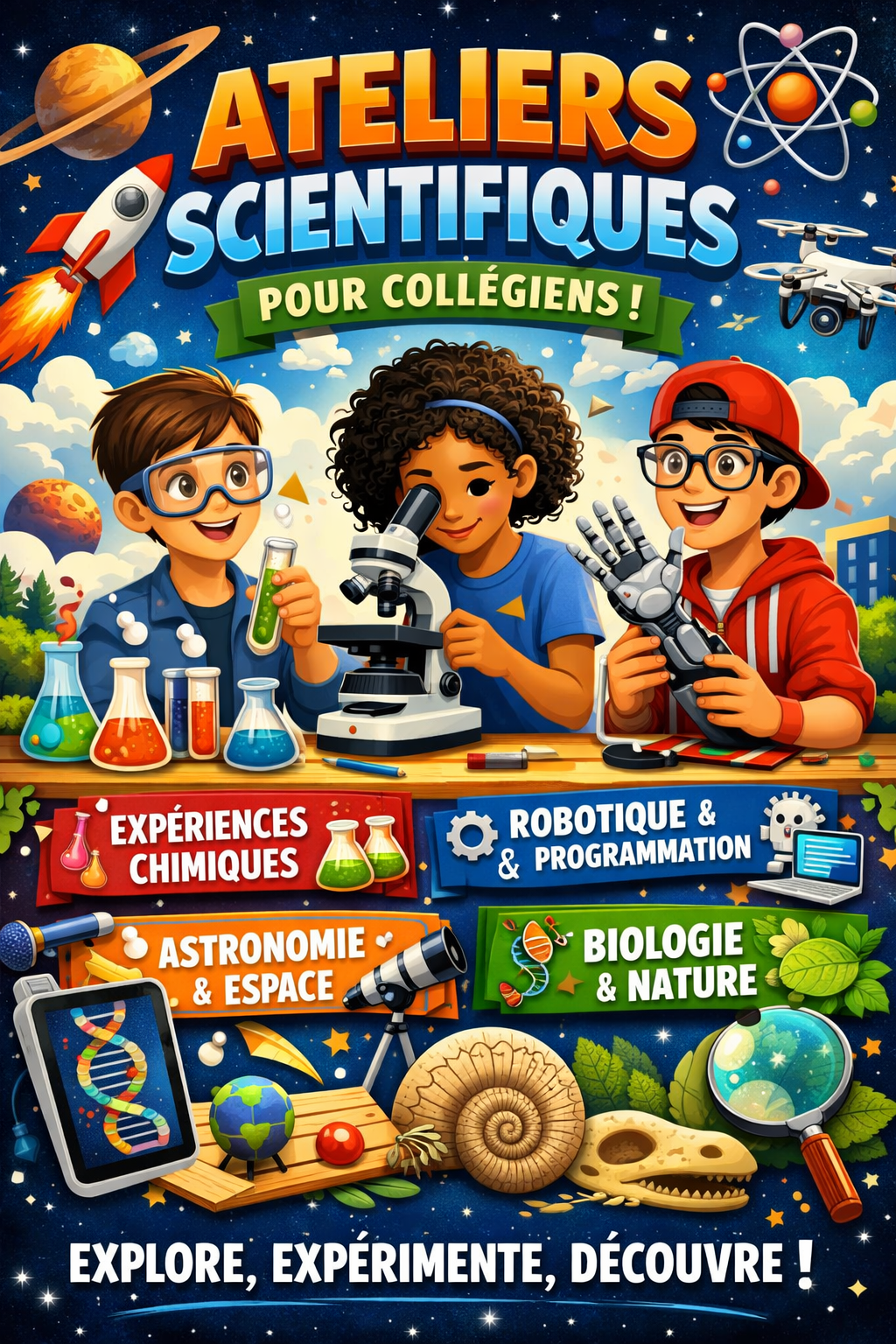 Ateliers scientifiques – Collège – Versailles (1h30)