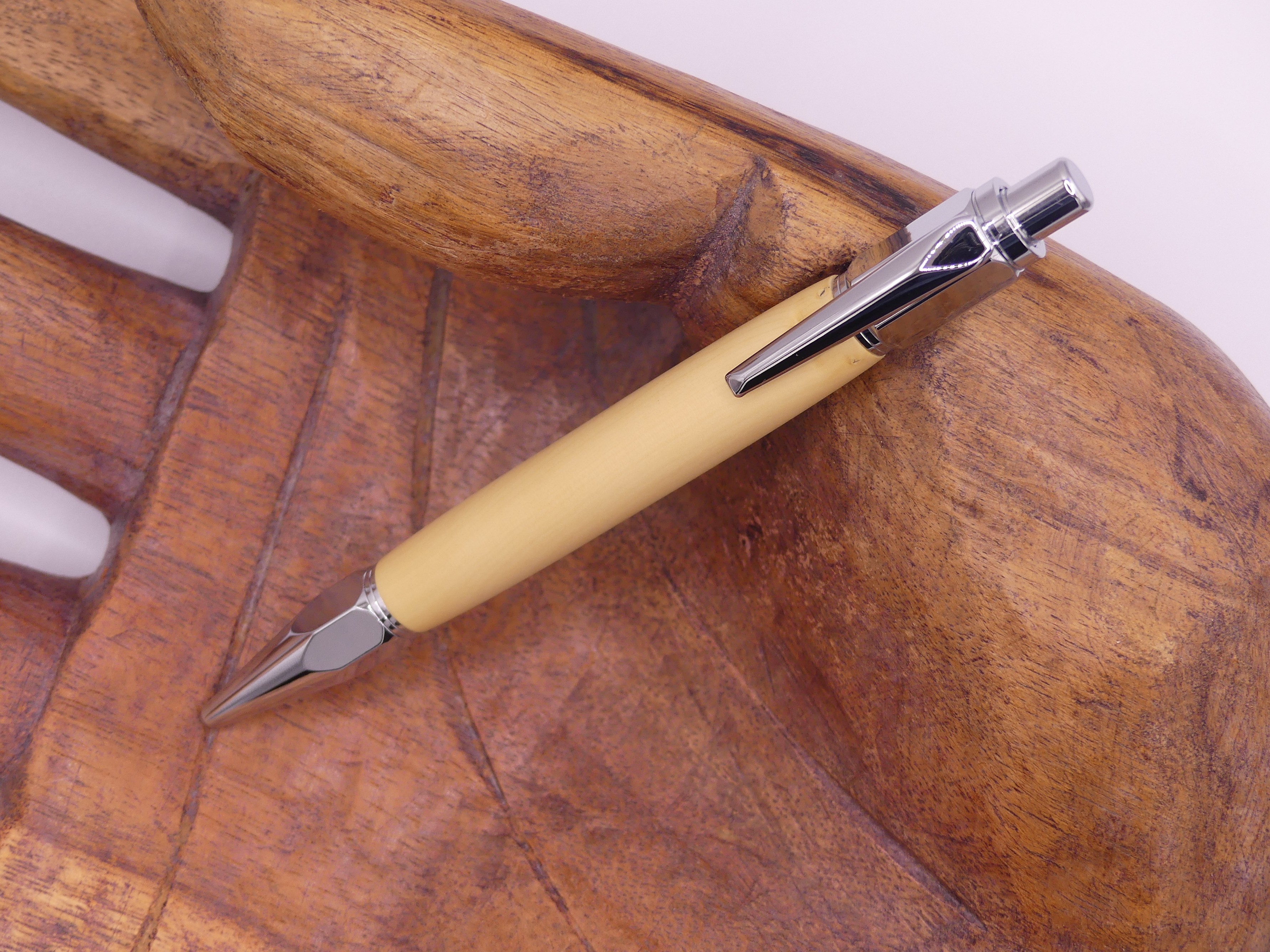 Stylo bille en buis - Finition Plaqué chrome