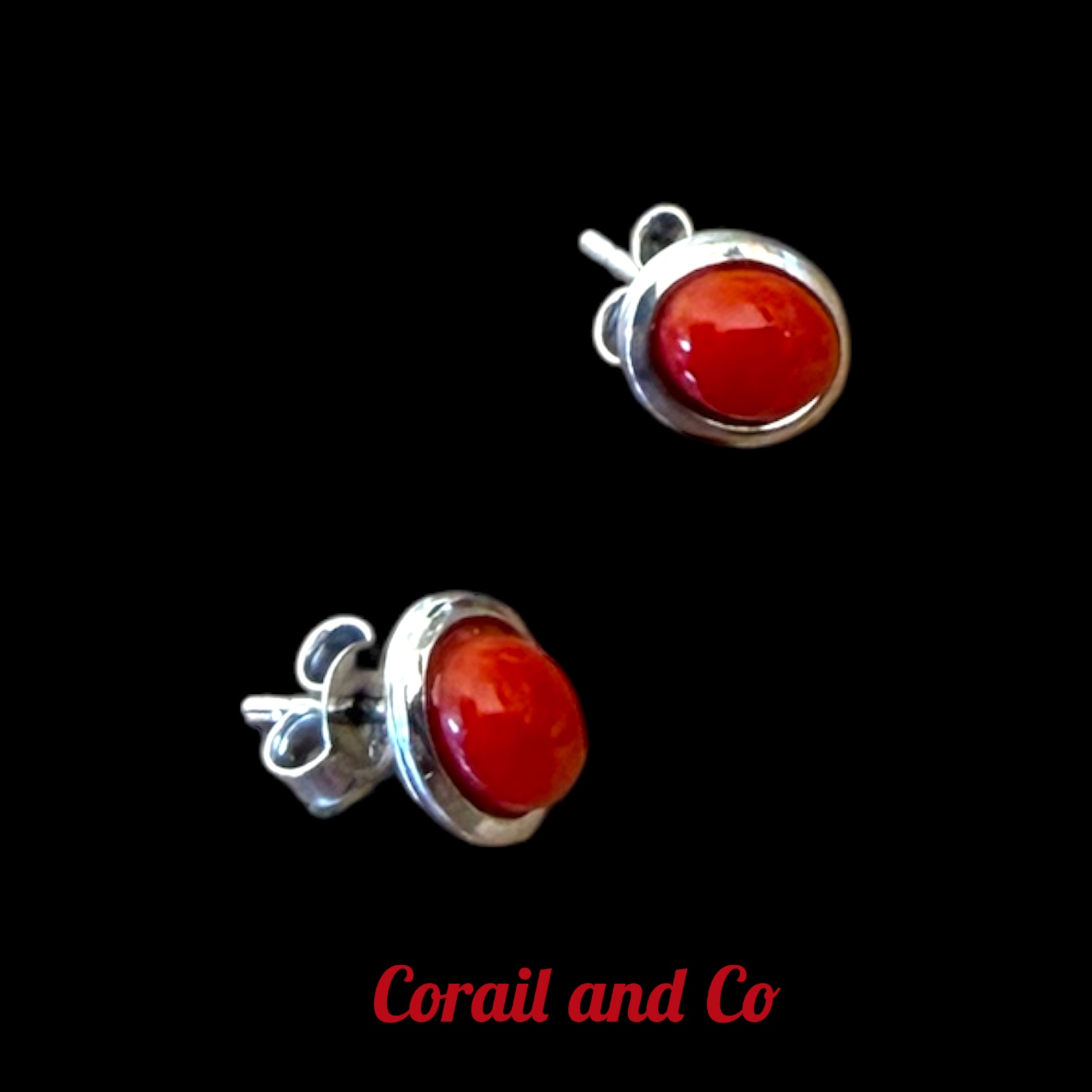  Boucles d'oreilles en Corail/Argent