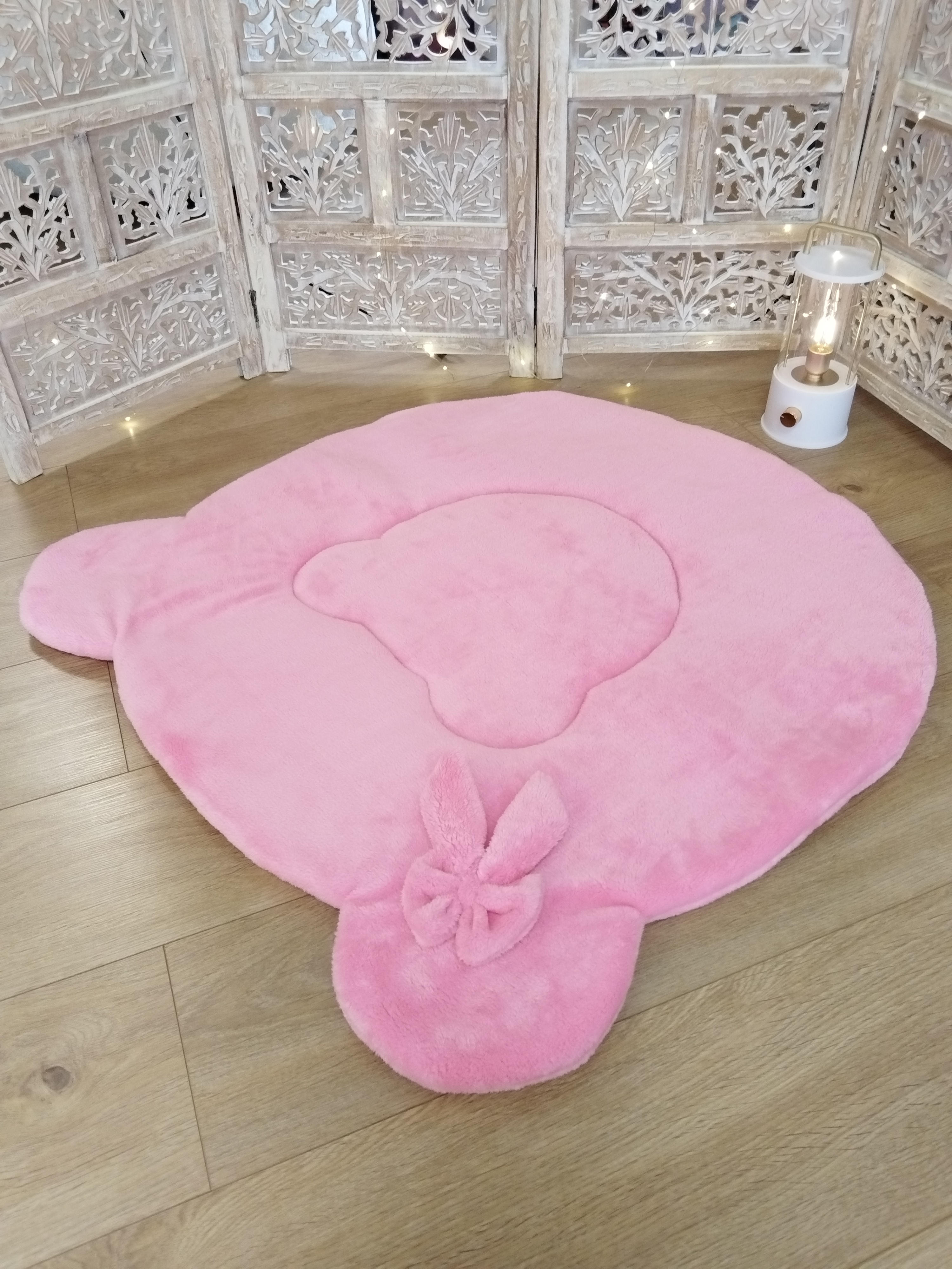 Tapis Ours Pilou Rose Acidulé