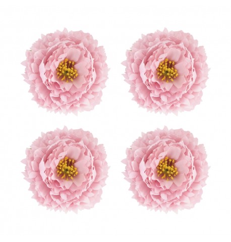 4 TETES PIVOINE ROSE NYMPHEA DIA 9CM X 4CM