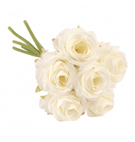 BOUQUET 6 ROSES BLANCHES DIA 12CM X 23CM