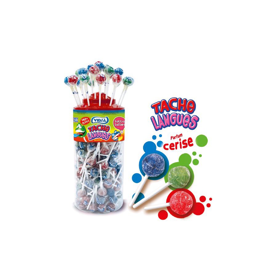 1 sucette tache langue parfum cerise