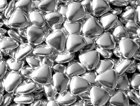 250 gr Petits coeurs cacao Argent