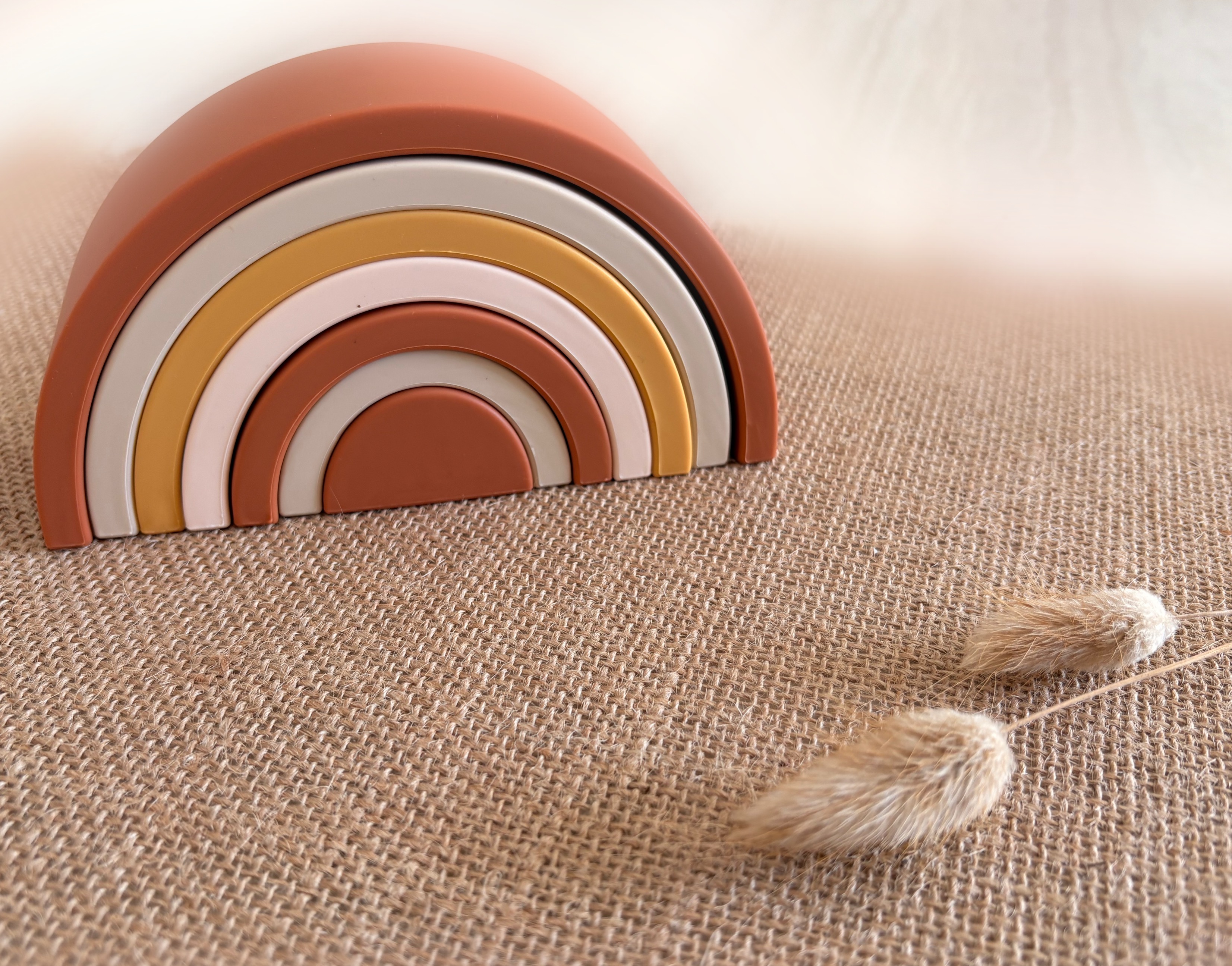 Arc-en-ciel empilable en silicone - Beige