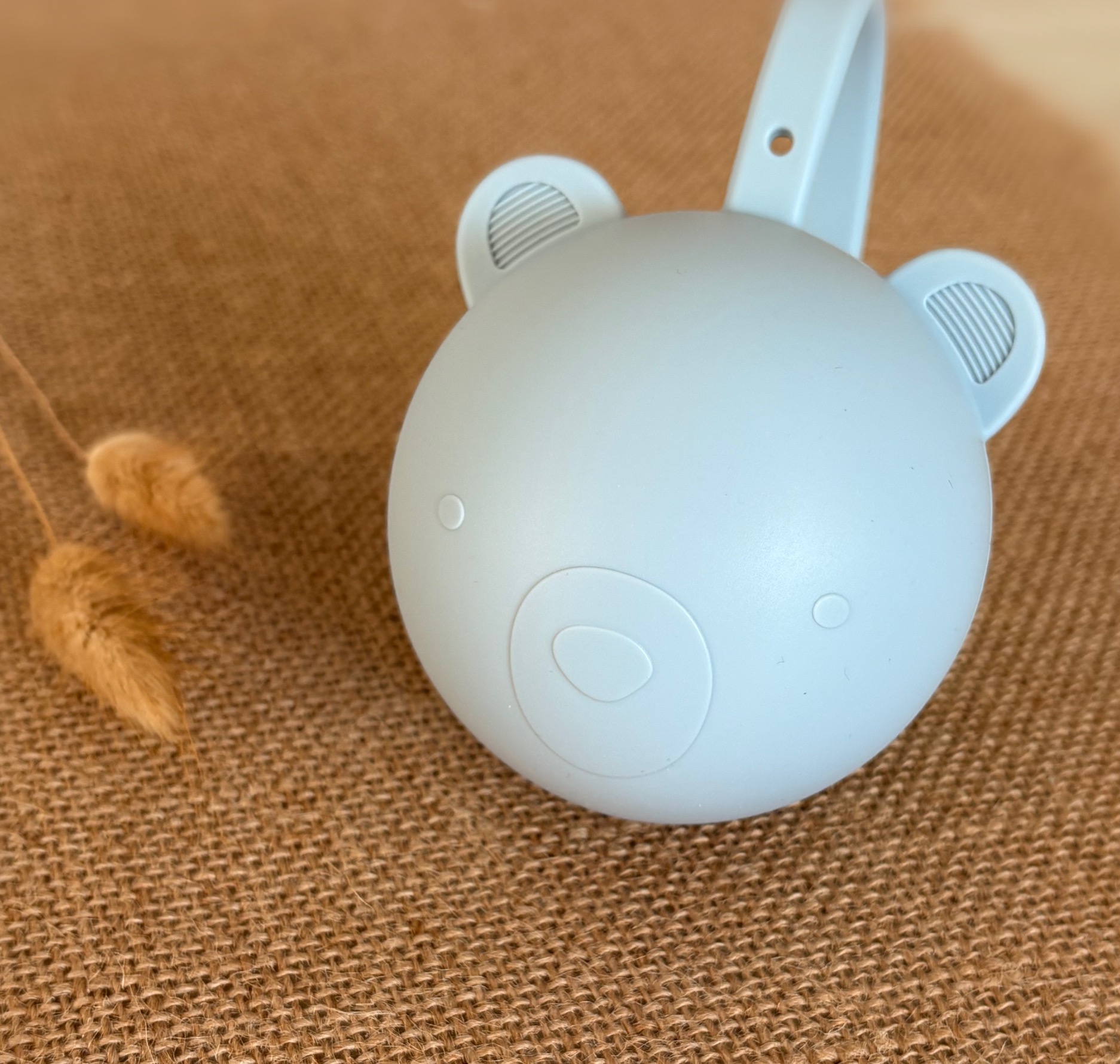 Etui tétine en silicone ourson - Bleu ciel