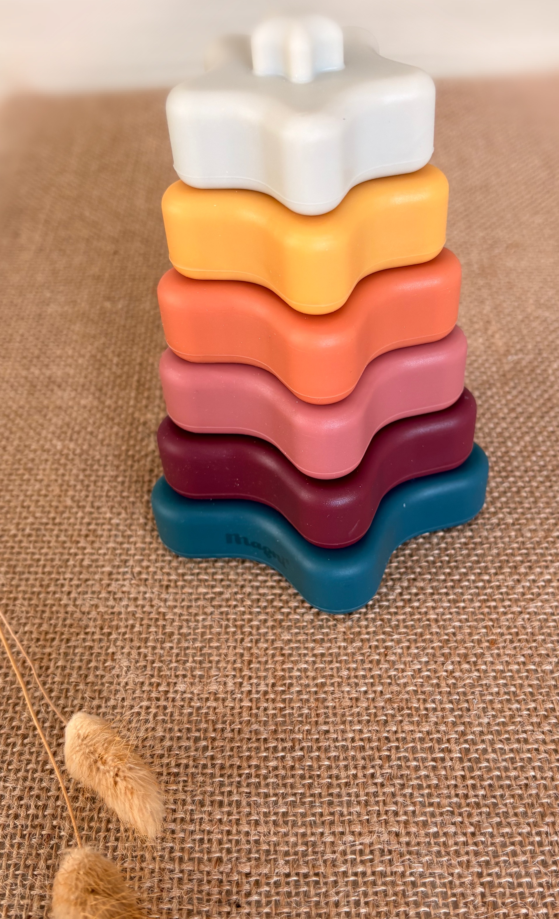 Tour d'empilage en silicone - Fleur