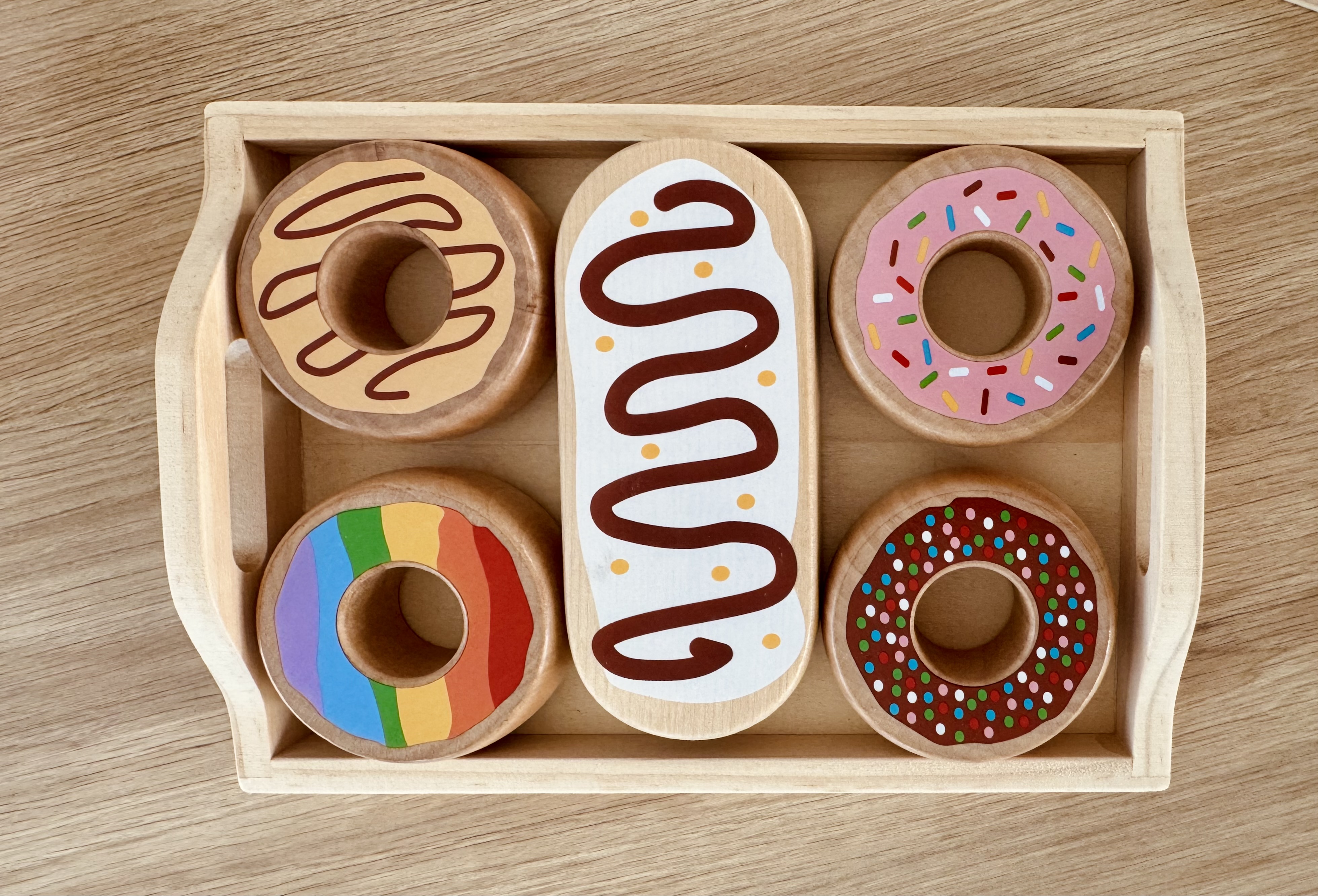 Jeu d'imitation en bois - Plateau de beignets