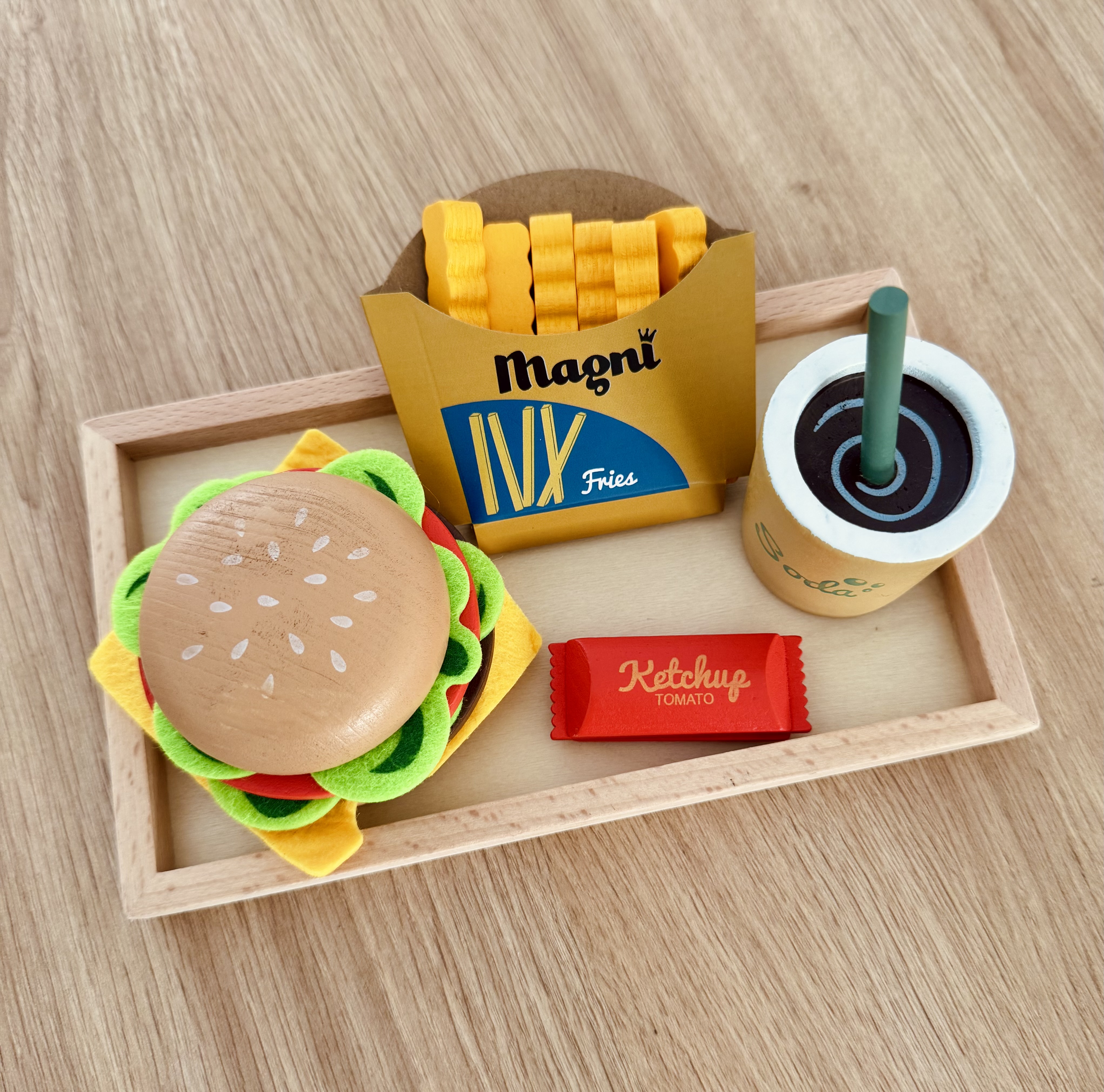 Jeu d'imitation en bois - Menu Humburger