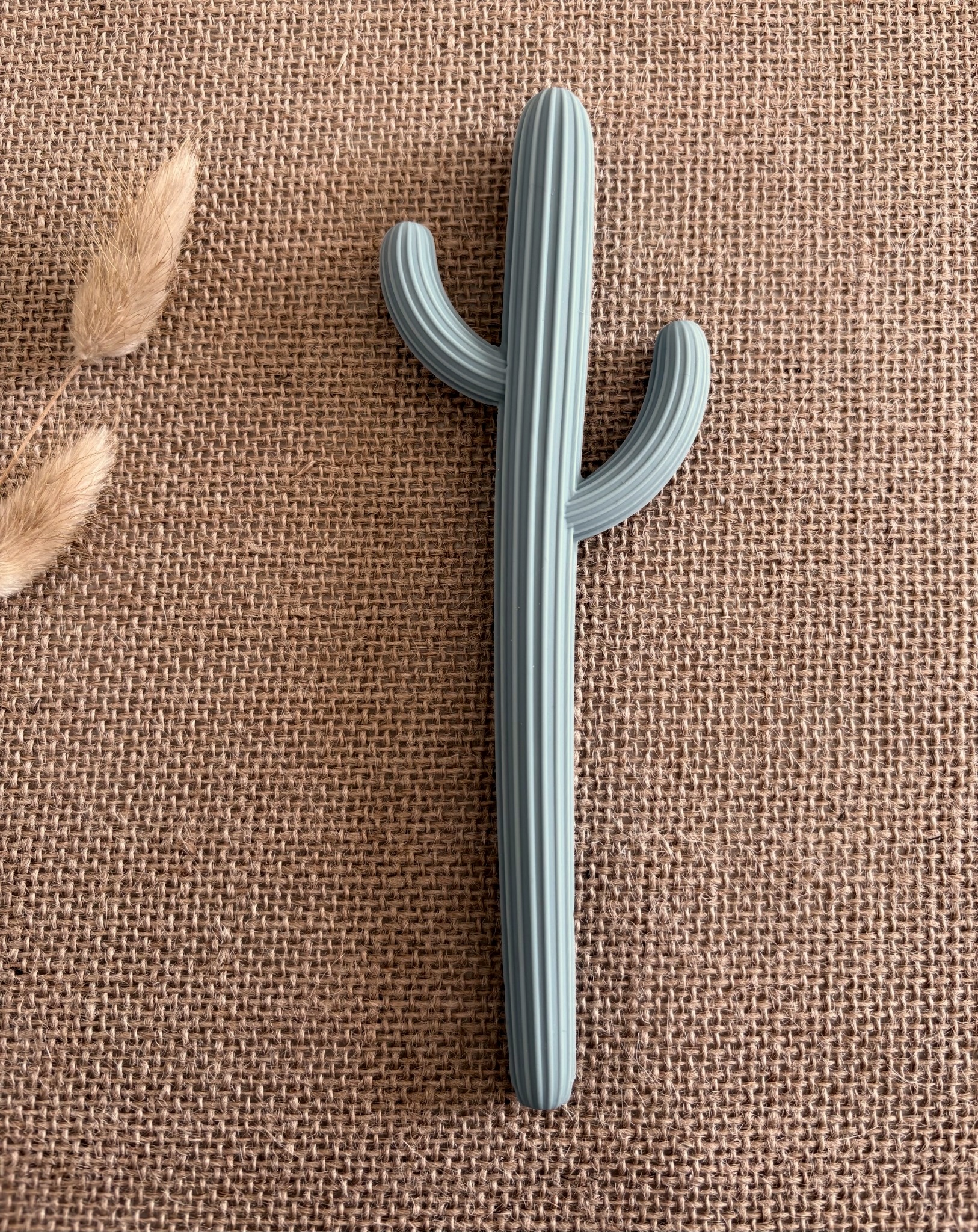 Anneau de dentition cactus en silicone - Bleu ciel