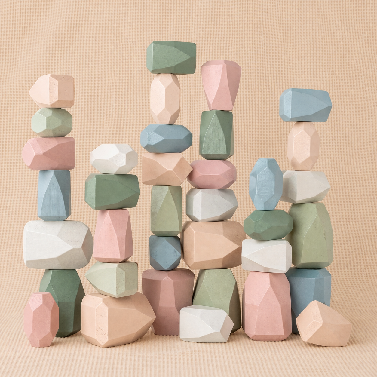 Empilage de roches en bois - Multicolors