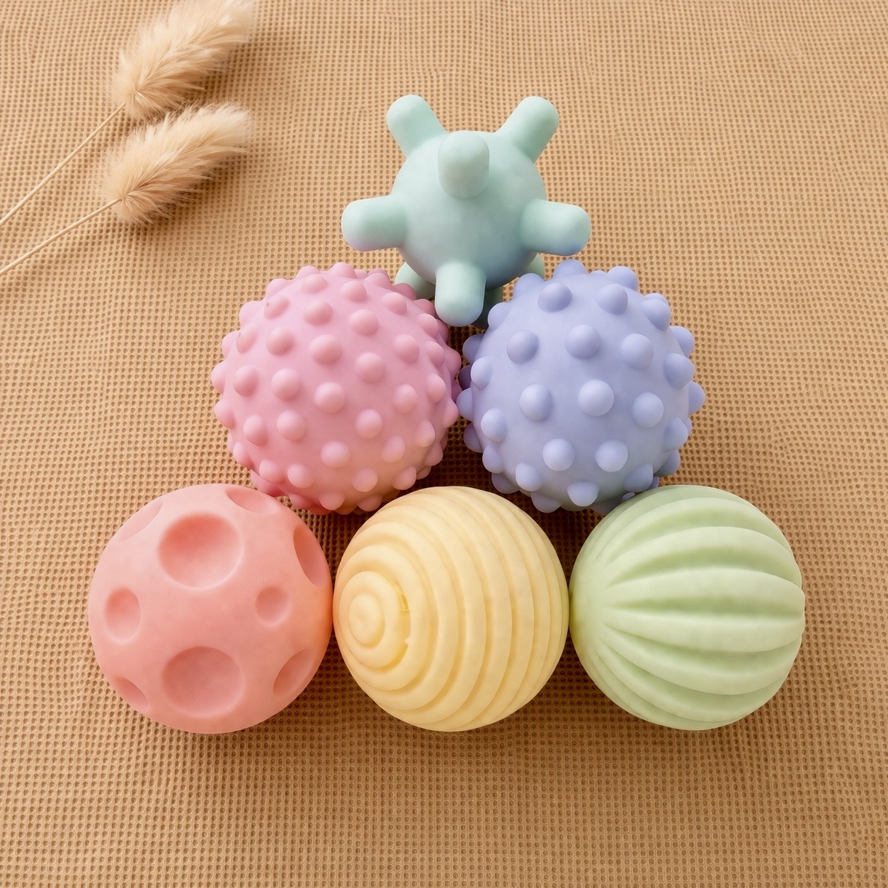 Lot de balles sensorielles en silicone - textures & couleurs
