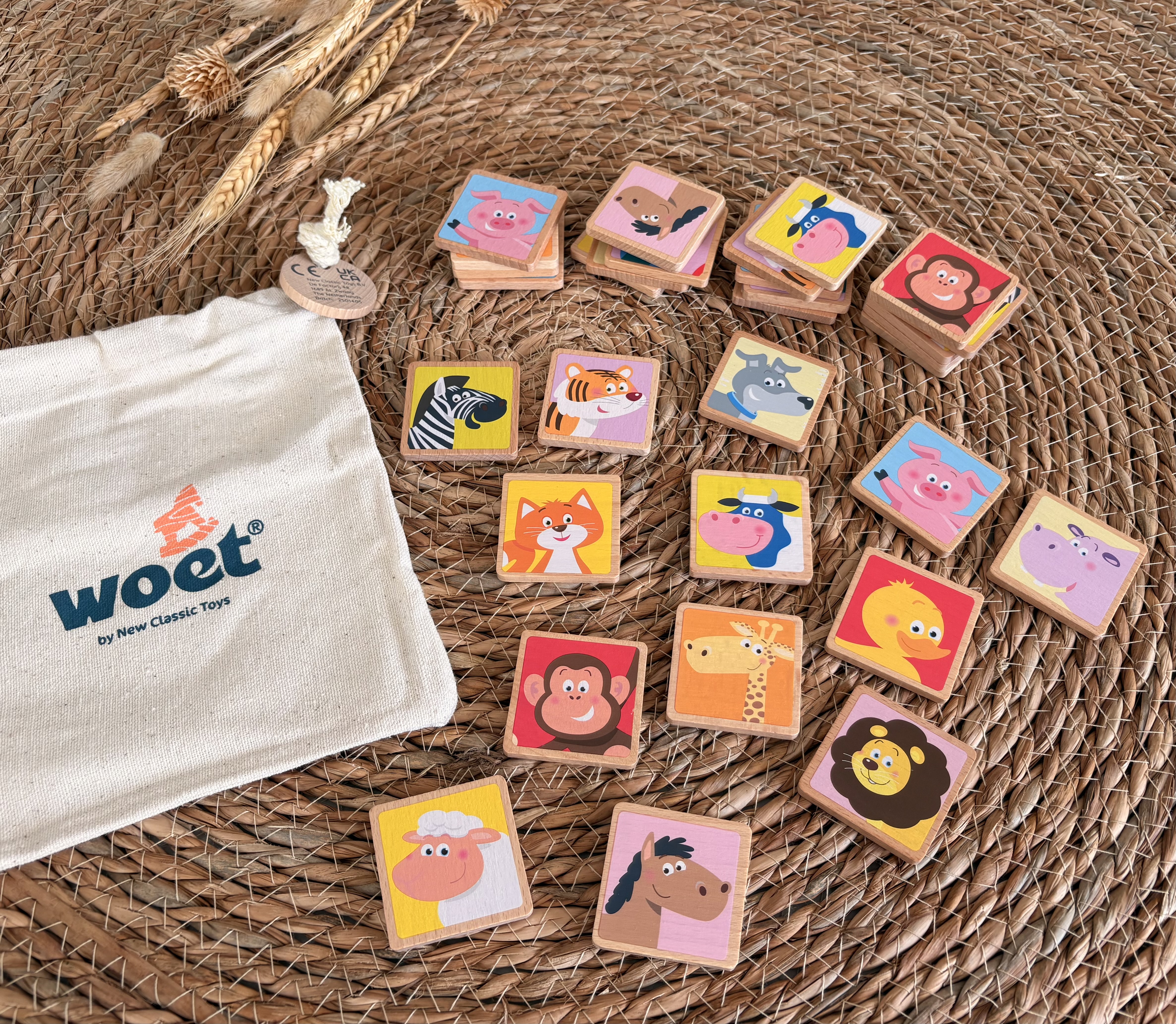 Jeu de mémoire en bois - Animaux