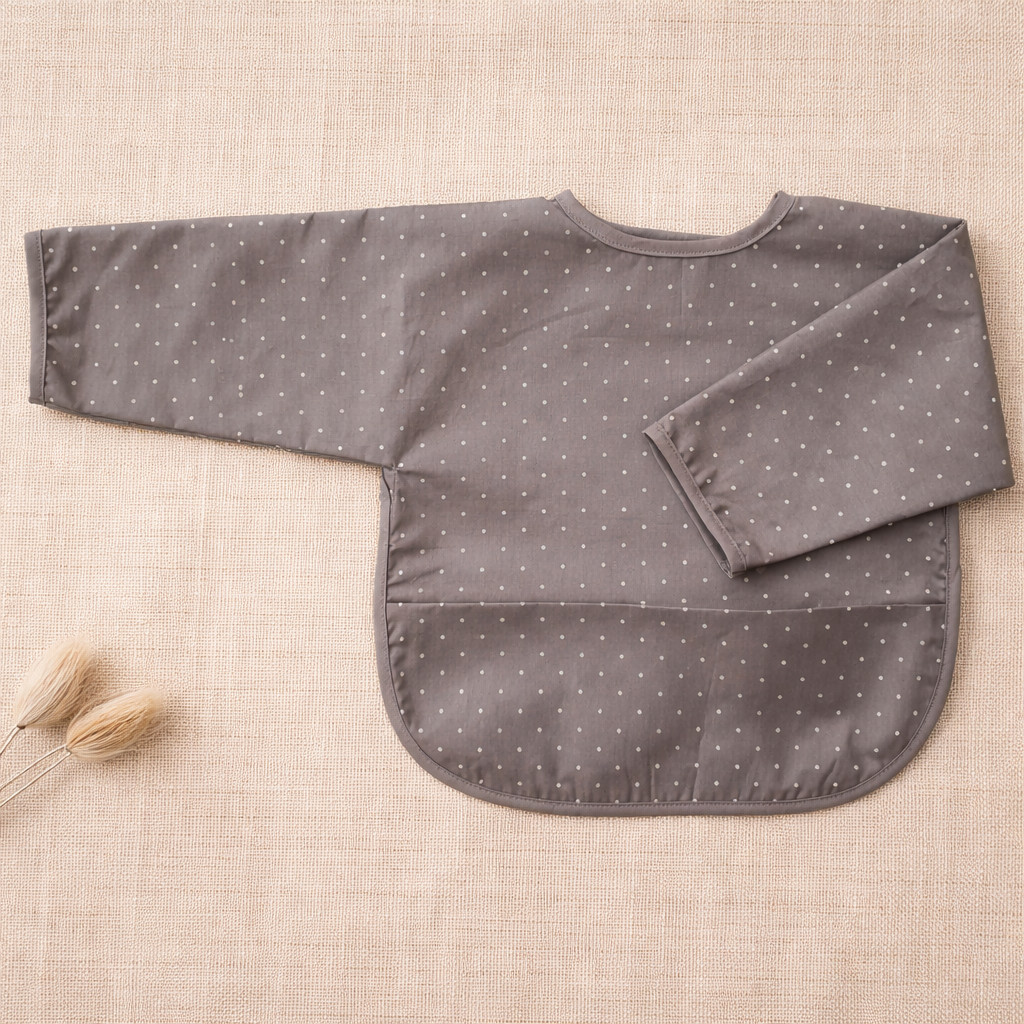 Bavoir à manches en coton imperméable - Gris