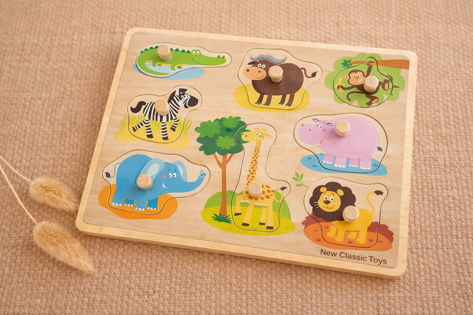 Puzzle à bouton en bois - Safari