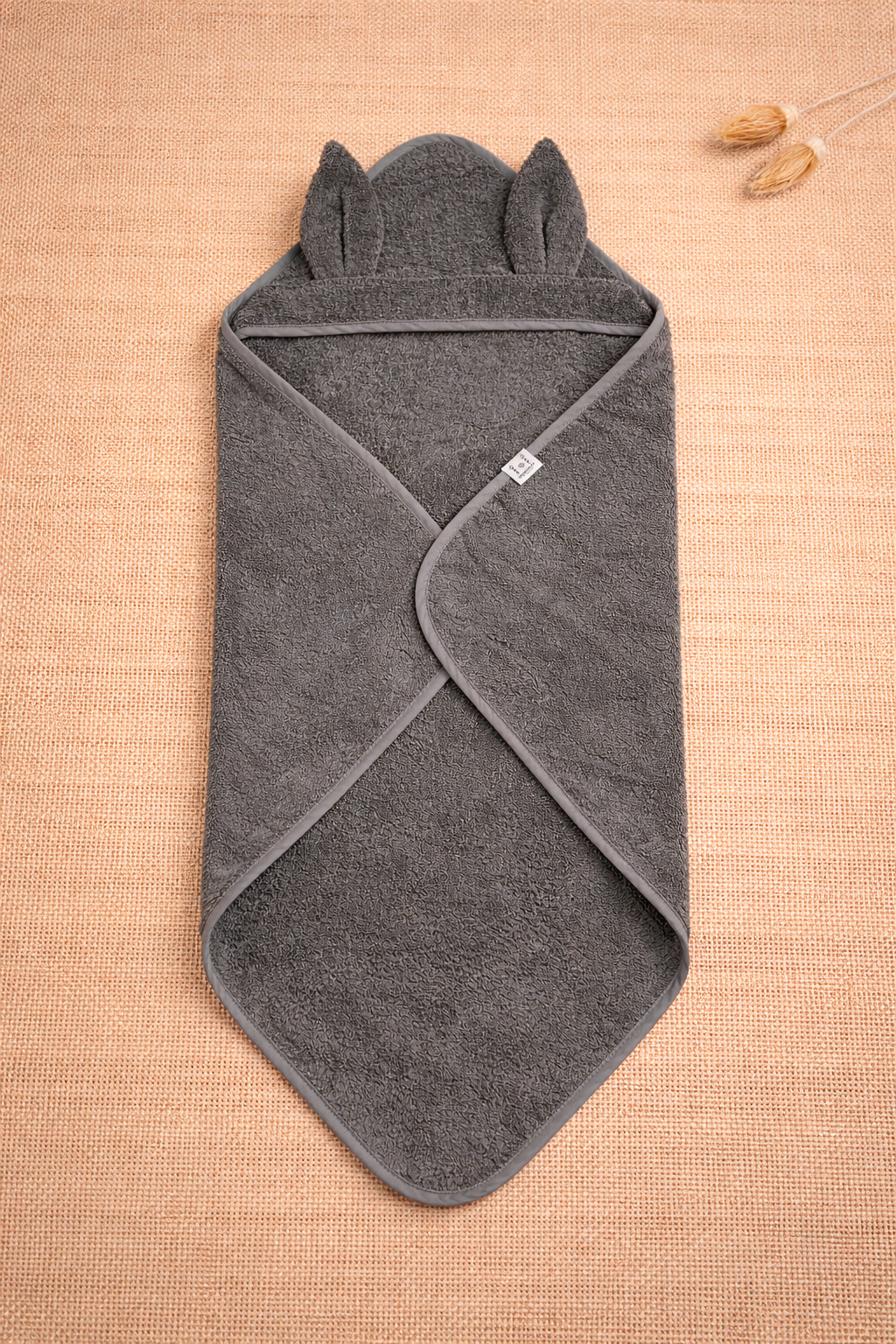 Serviette à capuche avec oreilles de lapin - Gris
