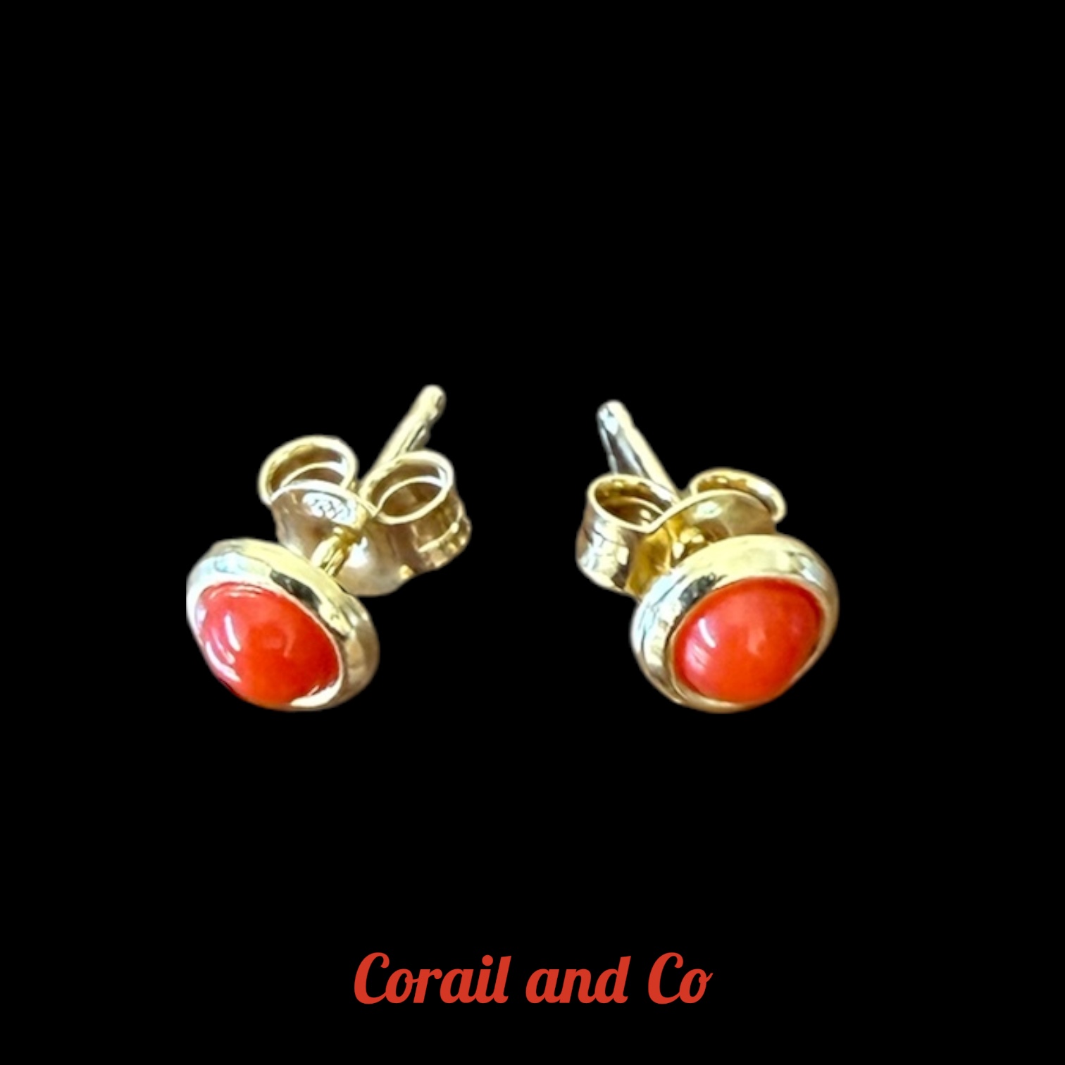 Boucles d'oreilles corail / plaqué or