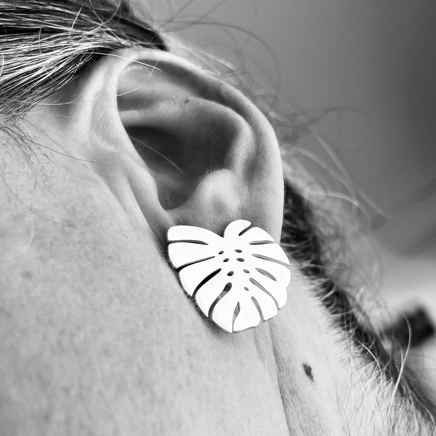 Monstera earrings