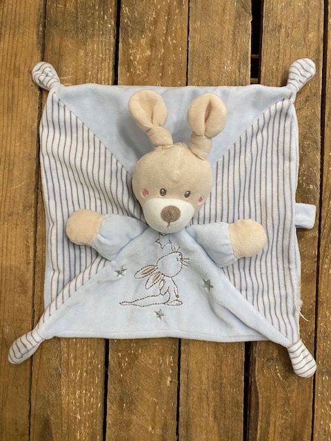 Doudou lapin bleu plat carré - SIMBA