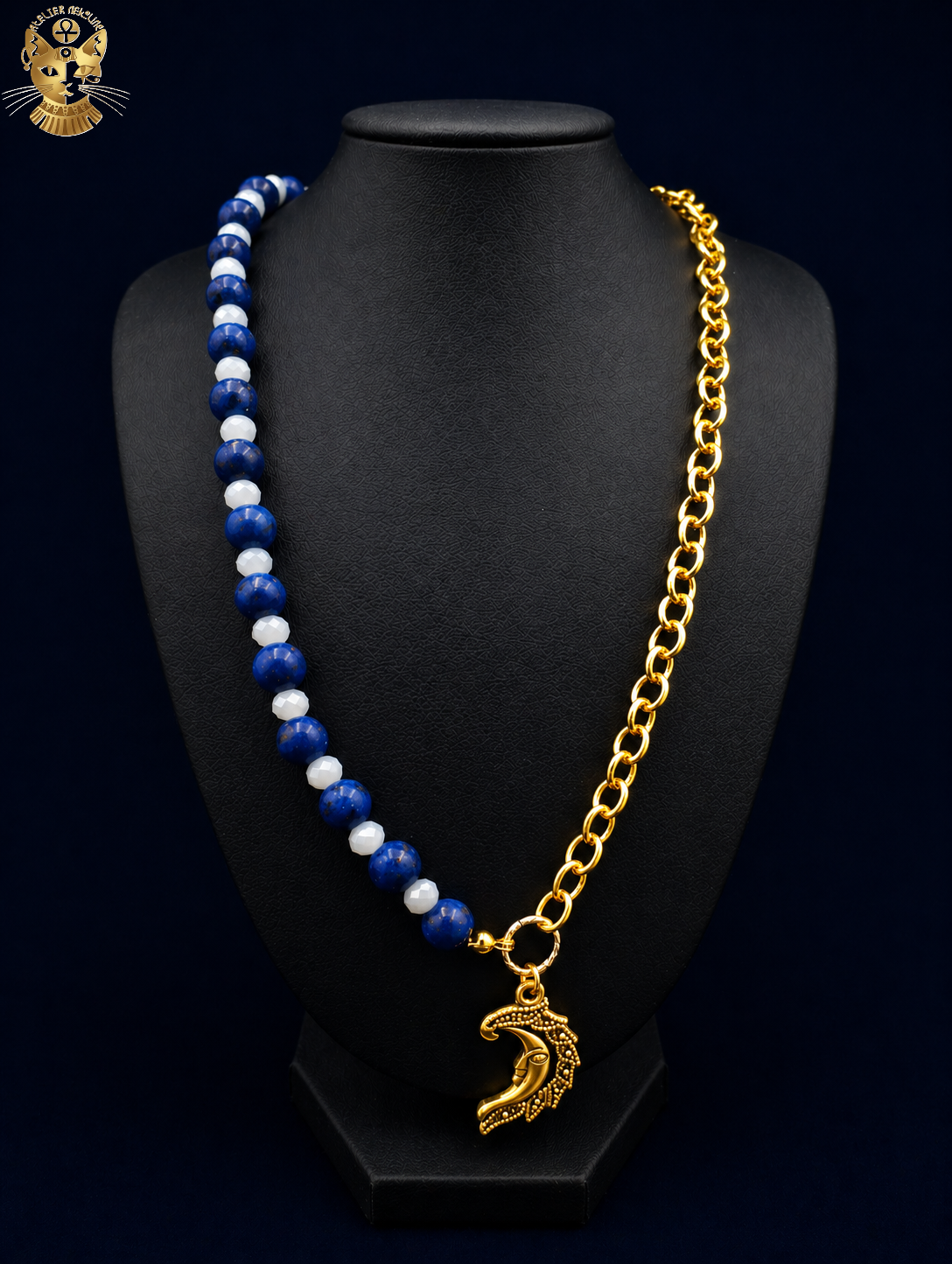 Collier lune dorée