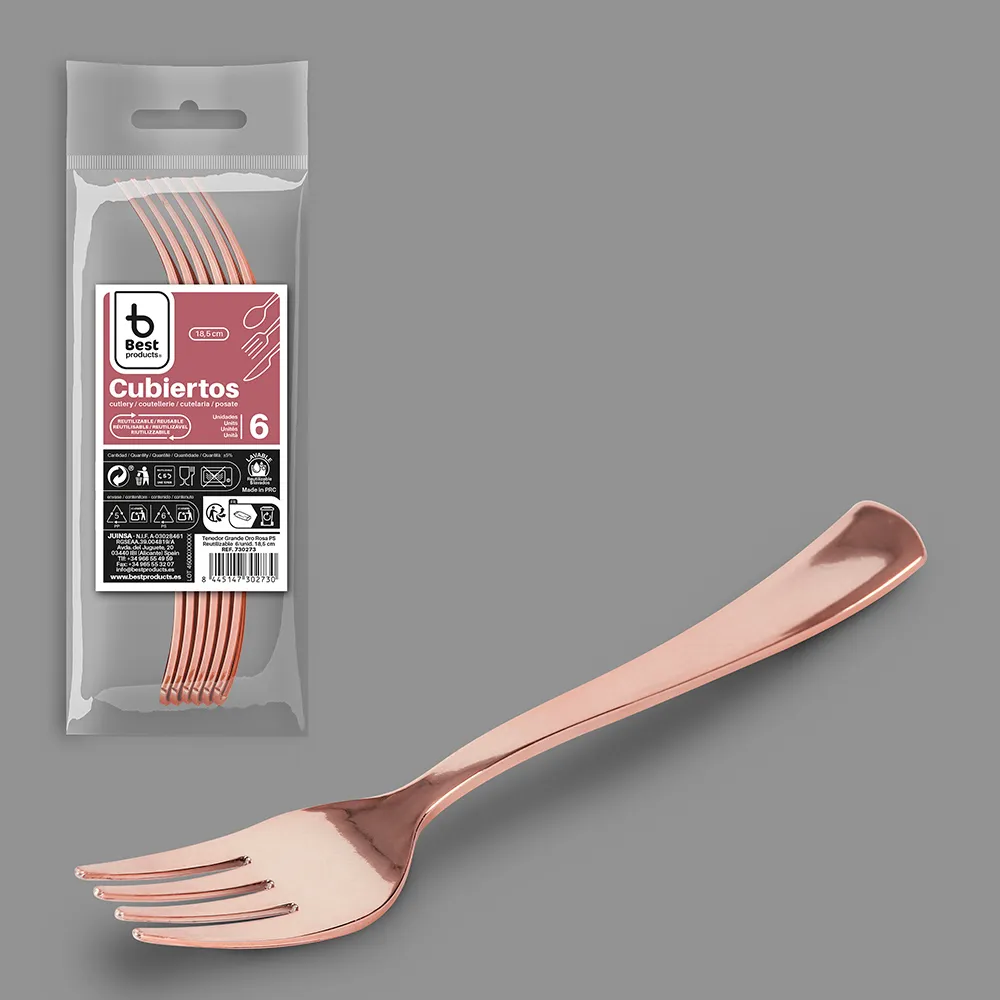 6 fourchettes rose gold