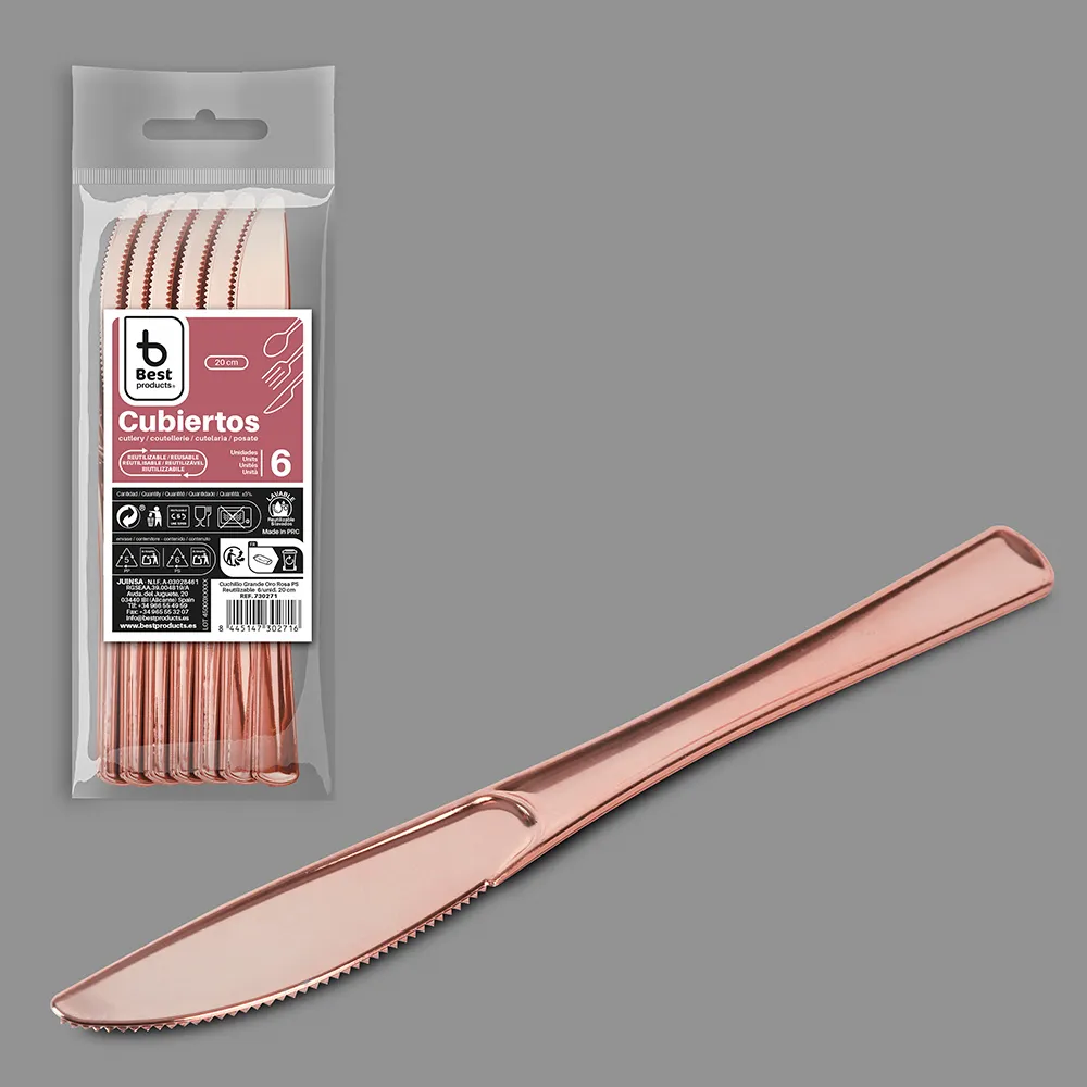 6 couteaux rose gold