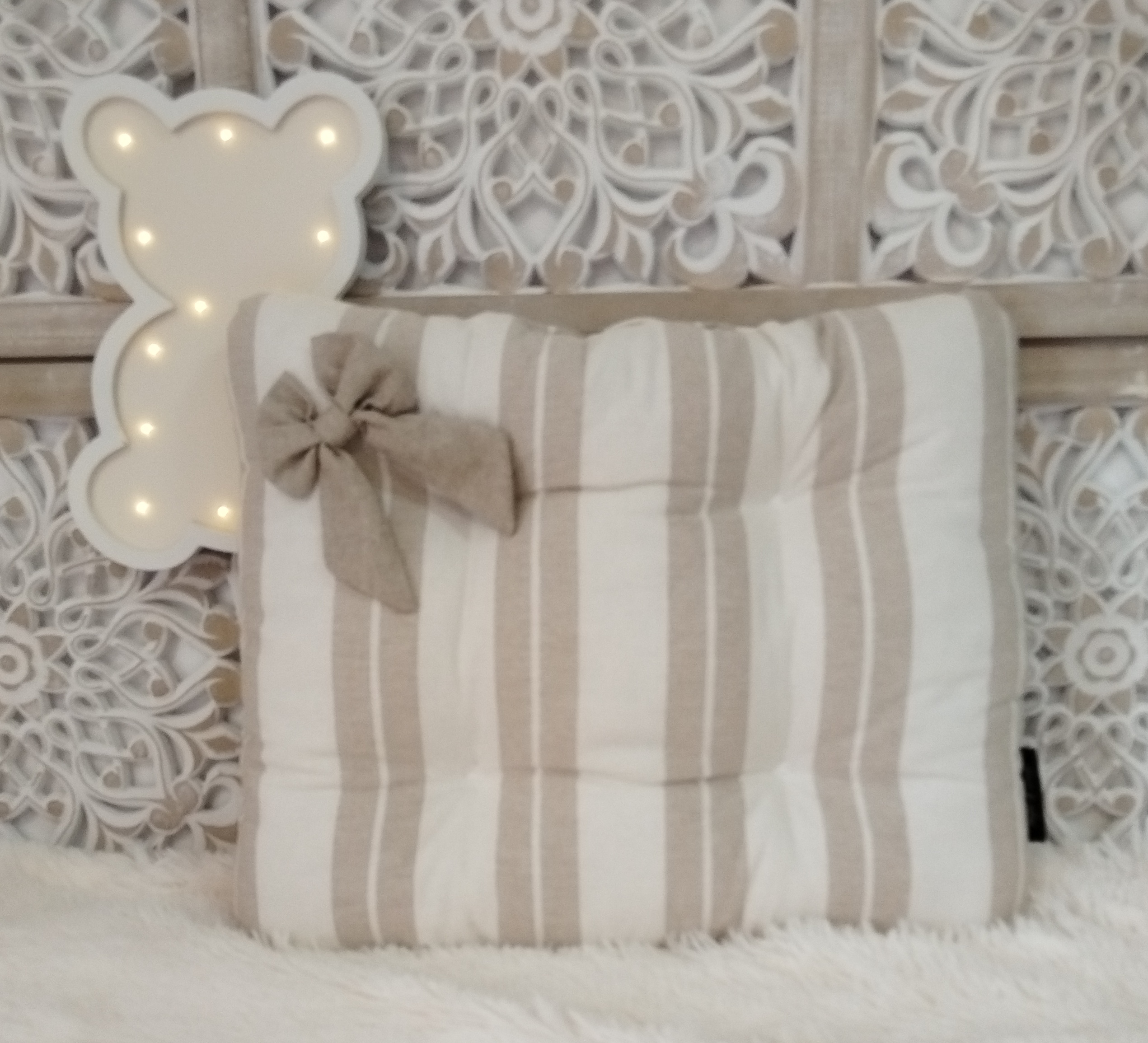 Bb Edredon Beige Ligné 