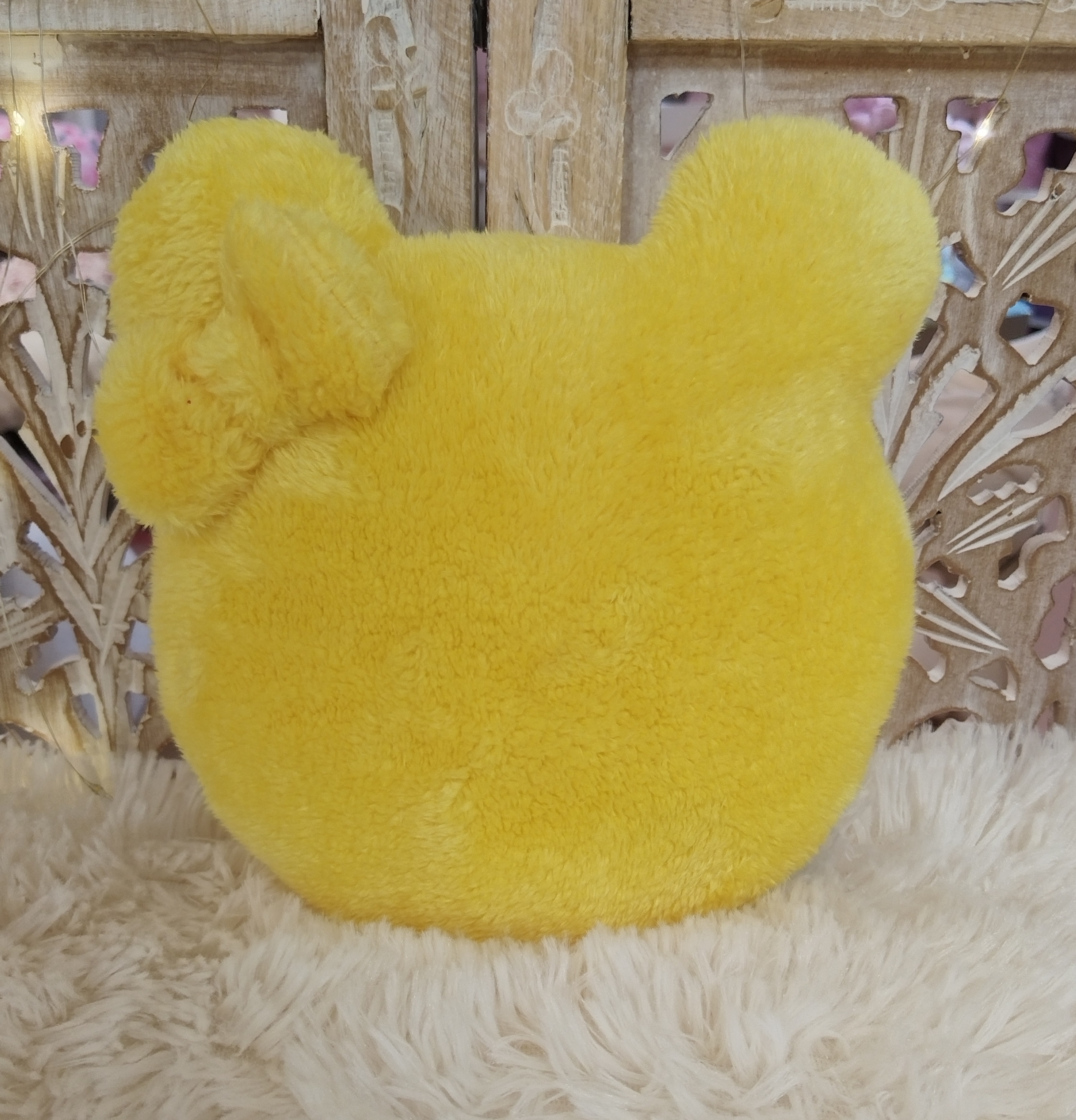 Coussin Ourson Pilou jaune