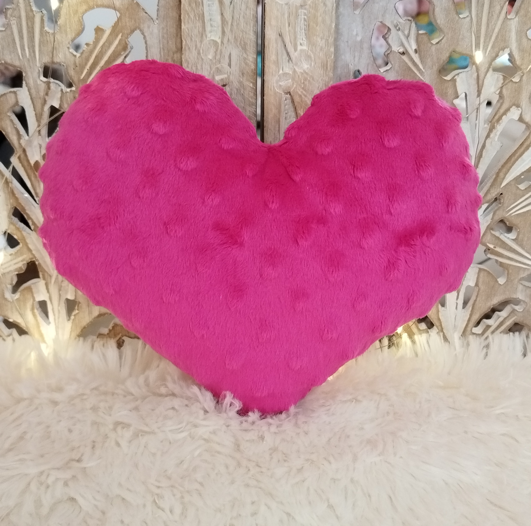 Coussin Coeur Fuchsia