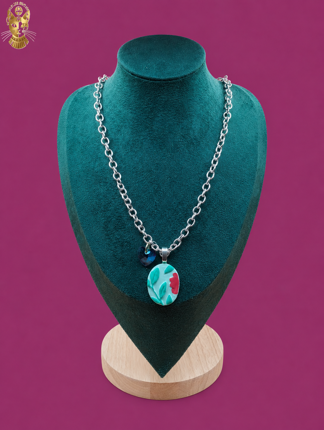 Collier Alice et le coeur bleu