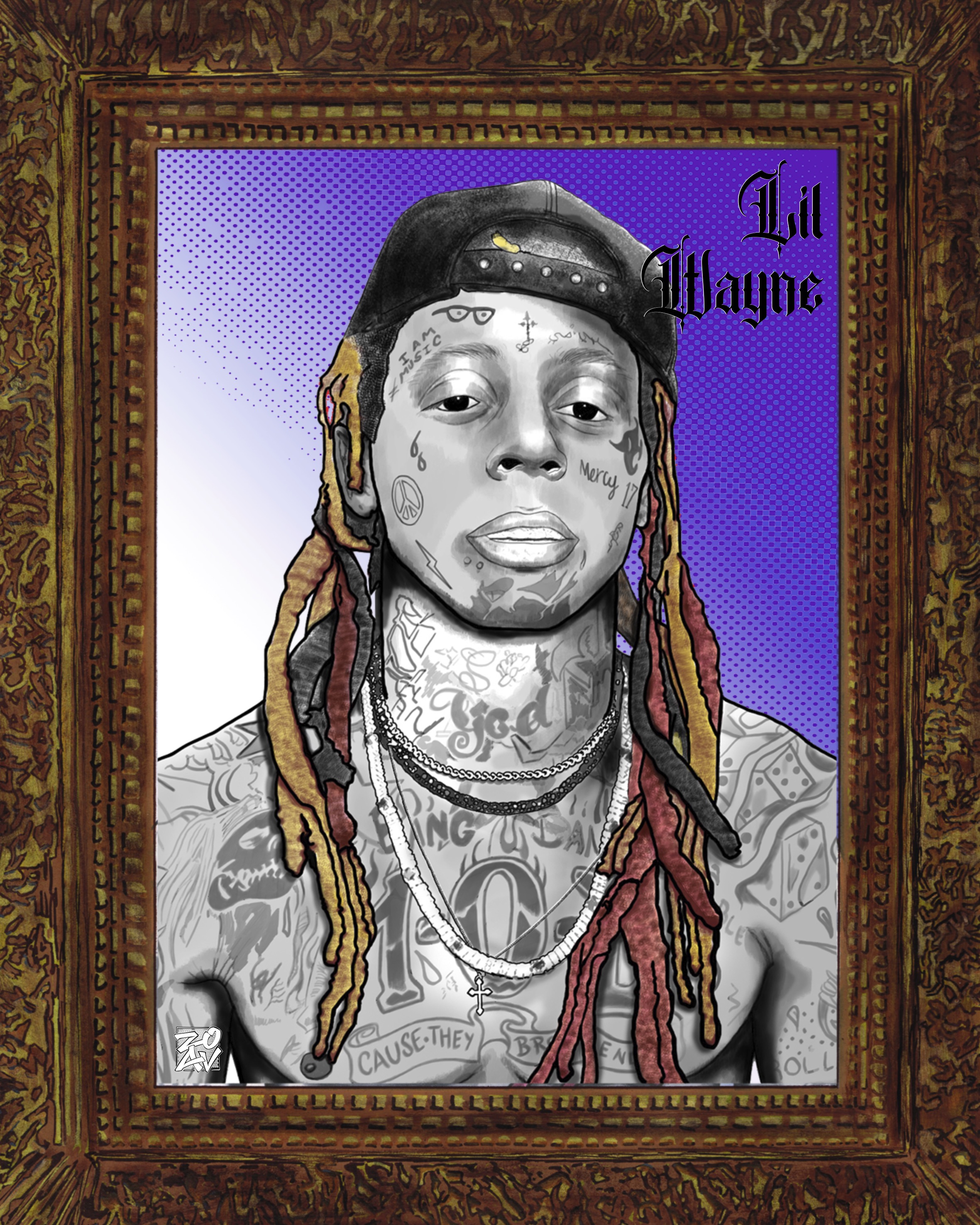 "Lil Wayne" - impression HD sur dibond - 40 cm x 50 cm