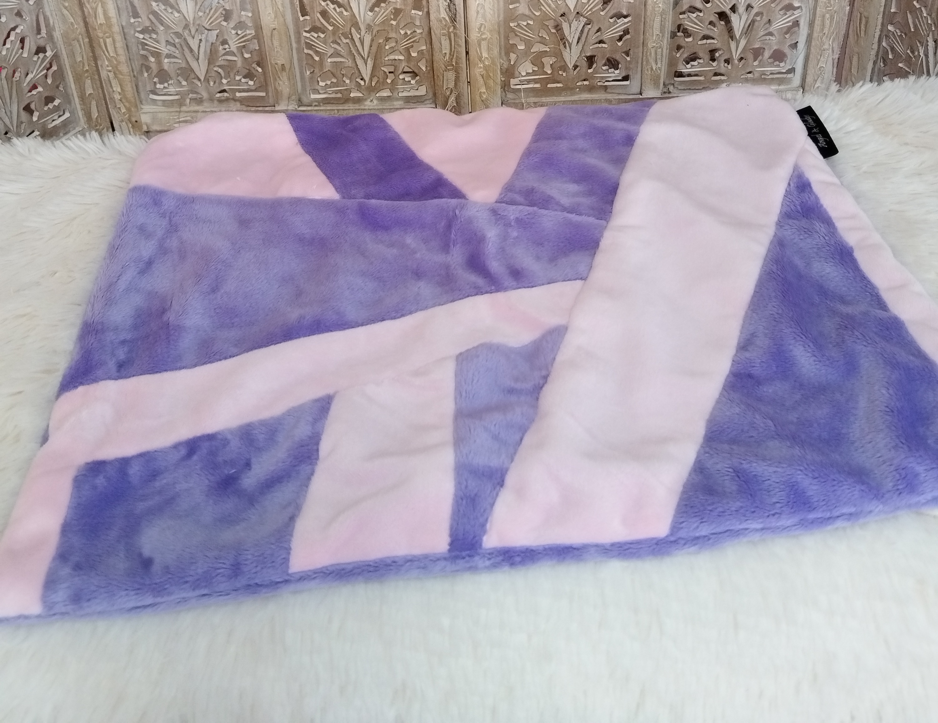 Housse 50x40cm Patchwork Lavande Rose