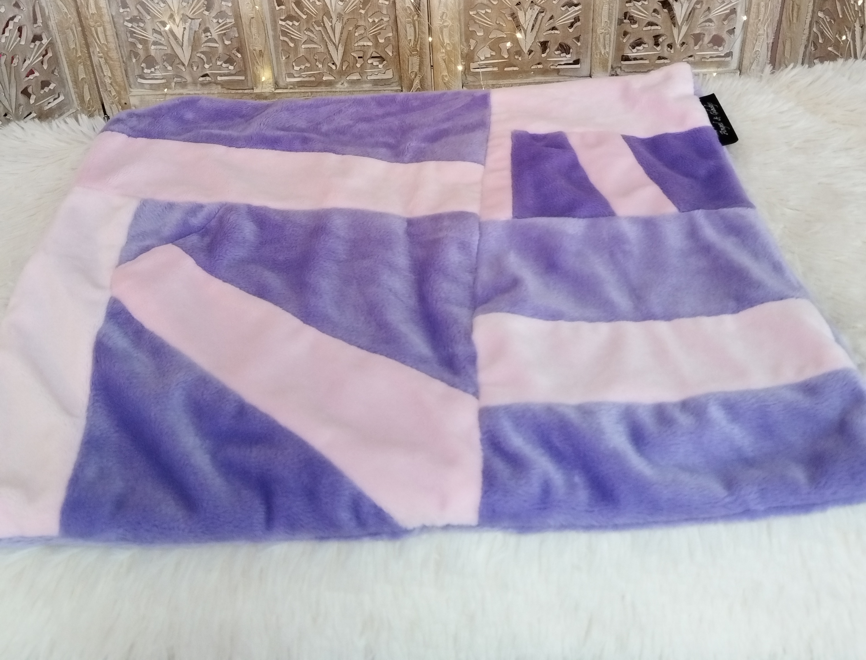 Housse 50x40cm Patchwork Lavande Rose