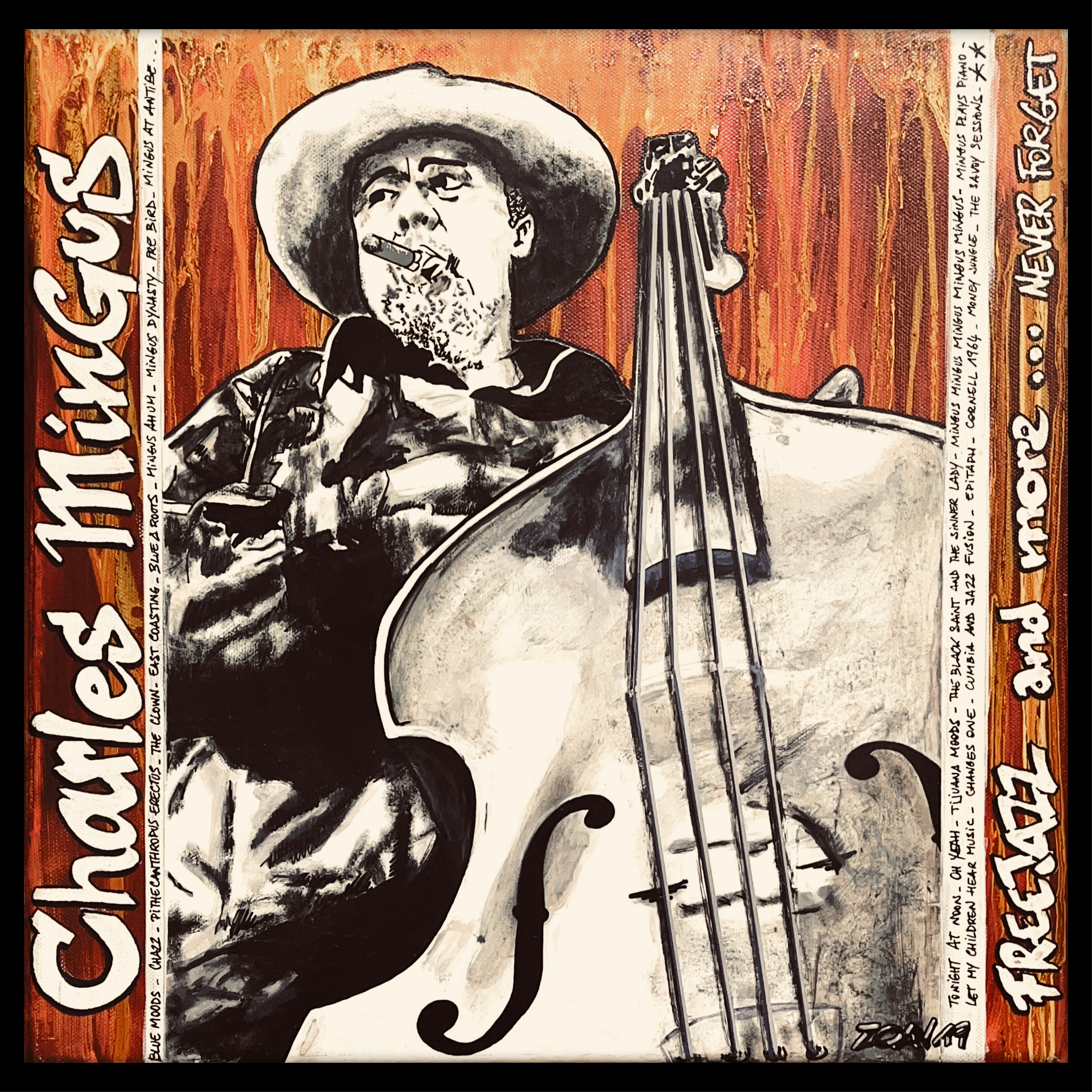 "Charles Mingus" - impression HD sur dibond - 40 cm x 40 cm