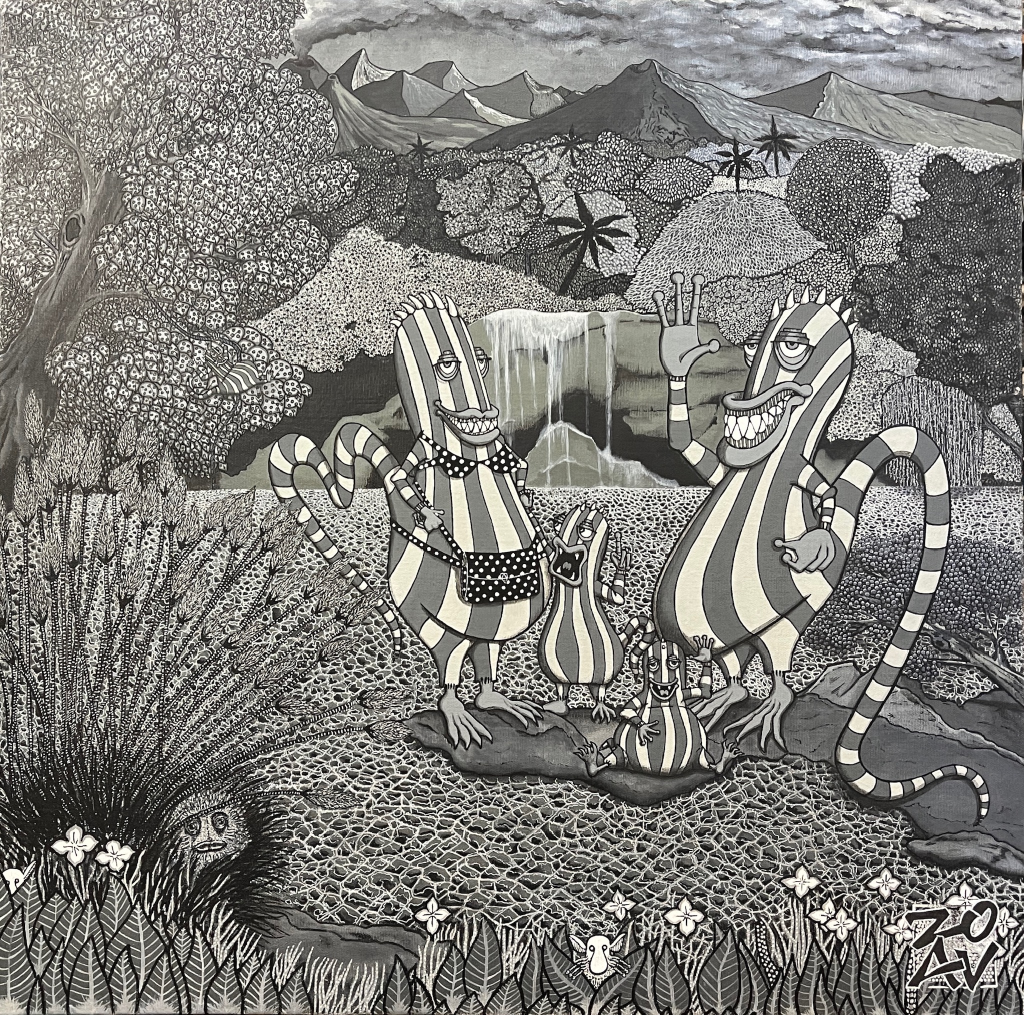 "Aliens at the beach" - Impression HD sur Dibond - 50 cm x 50 cm