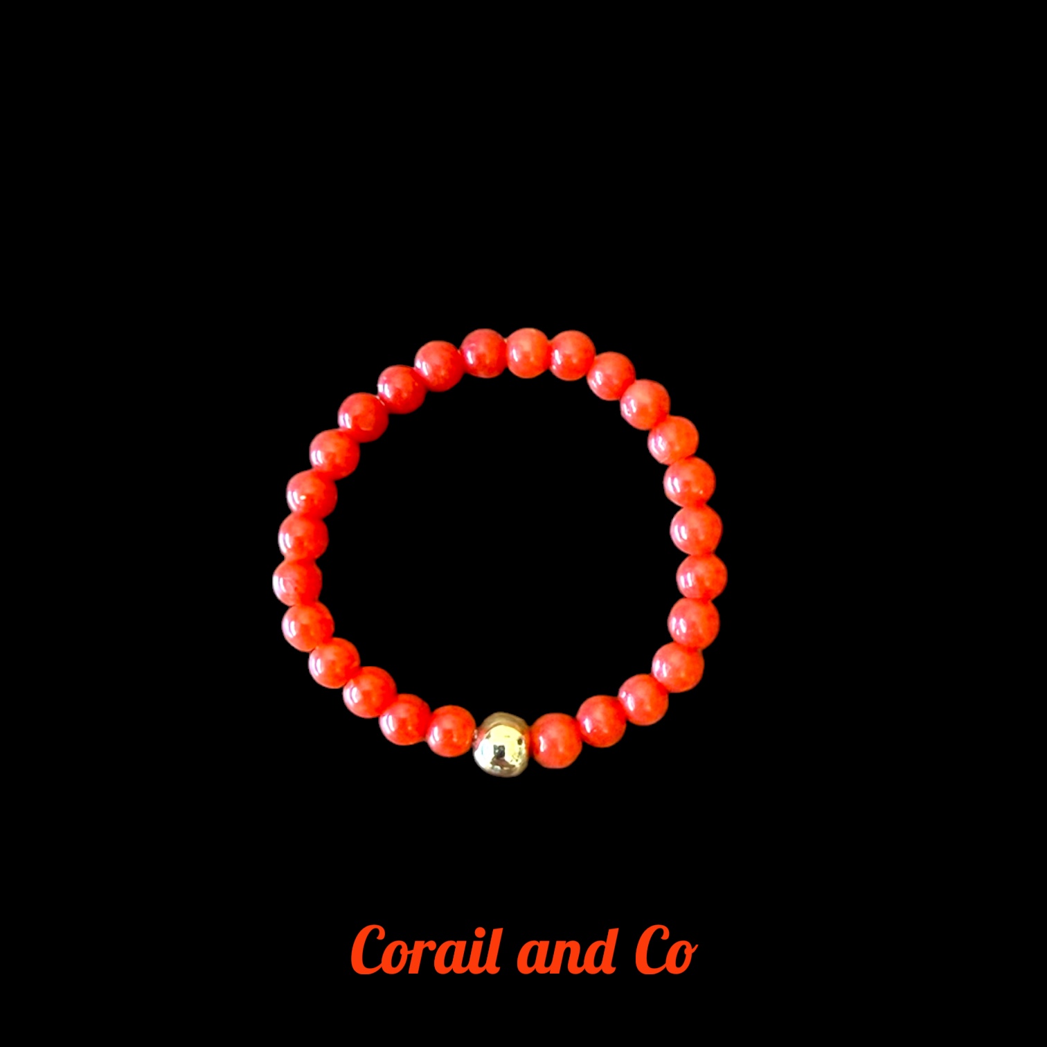 Bague élastique perles de corail 3mm
